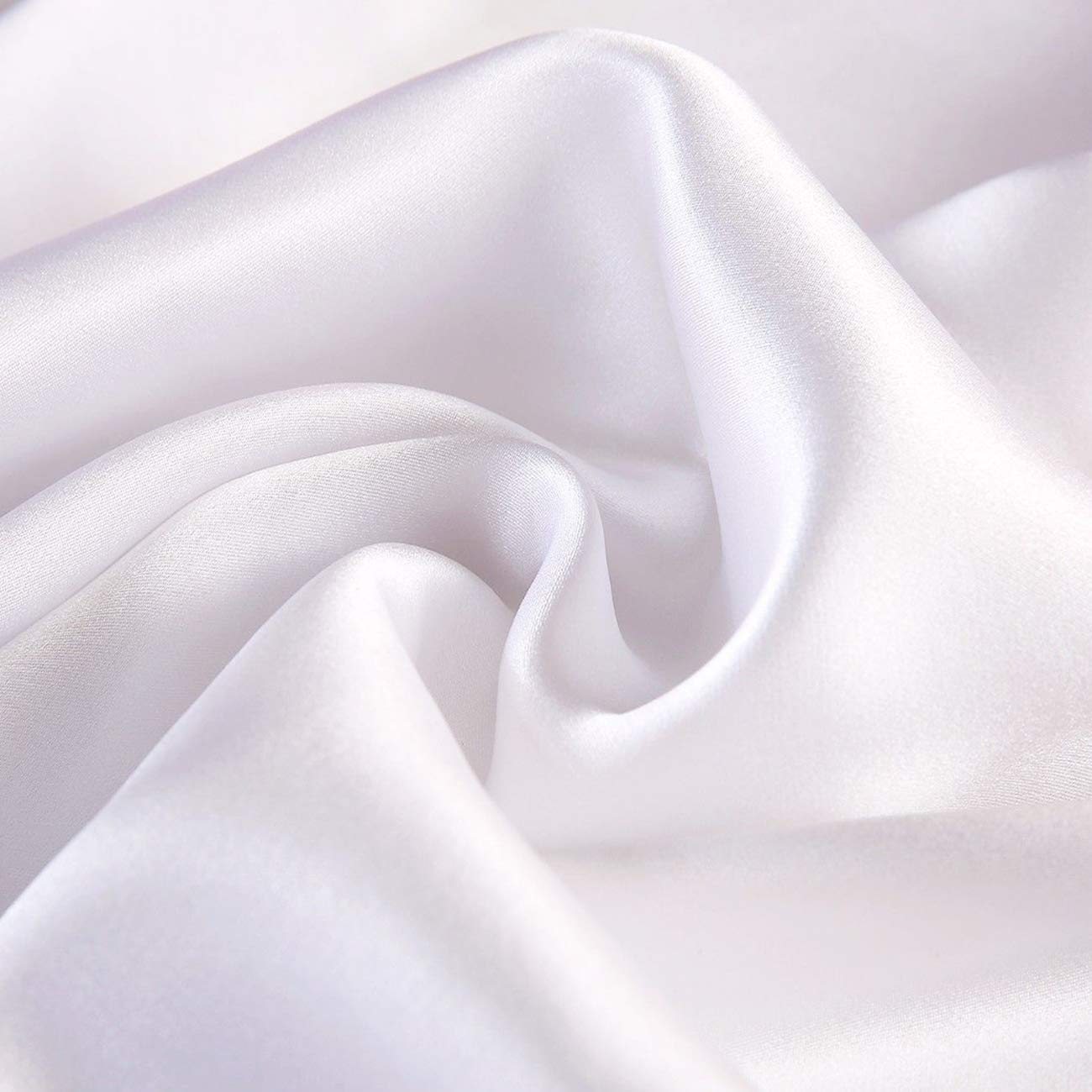 Luxury Satin Pillowcase for Hair and Skin - 2 Pack Super Soft Cooling Pillow Covers (26x26 Inches) with Envelope Closure - Perfect for Beauty Sleep & Preventing Hair Frizz - White