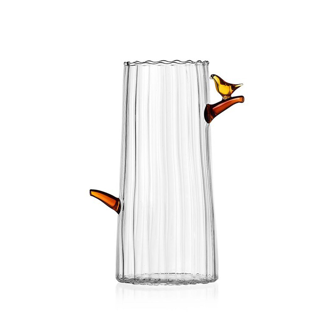 Elegant Amber Bird Vase - Handcrafted Glass Decorative Vase for Home Decor, Wedding Centerpiece & Gift Idea - Perfect for Living Room, Dining Table & Office Decor