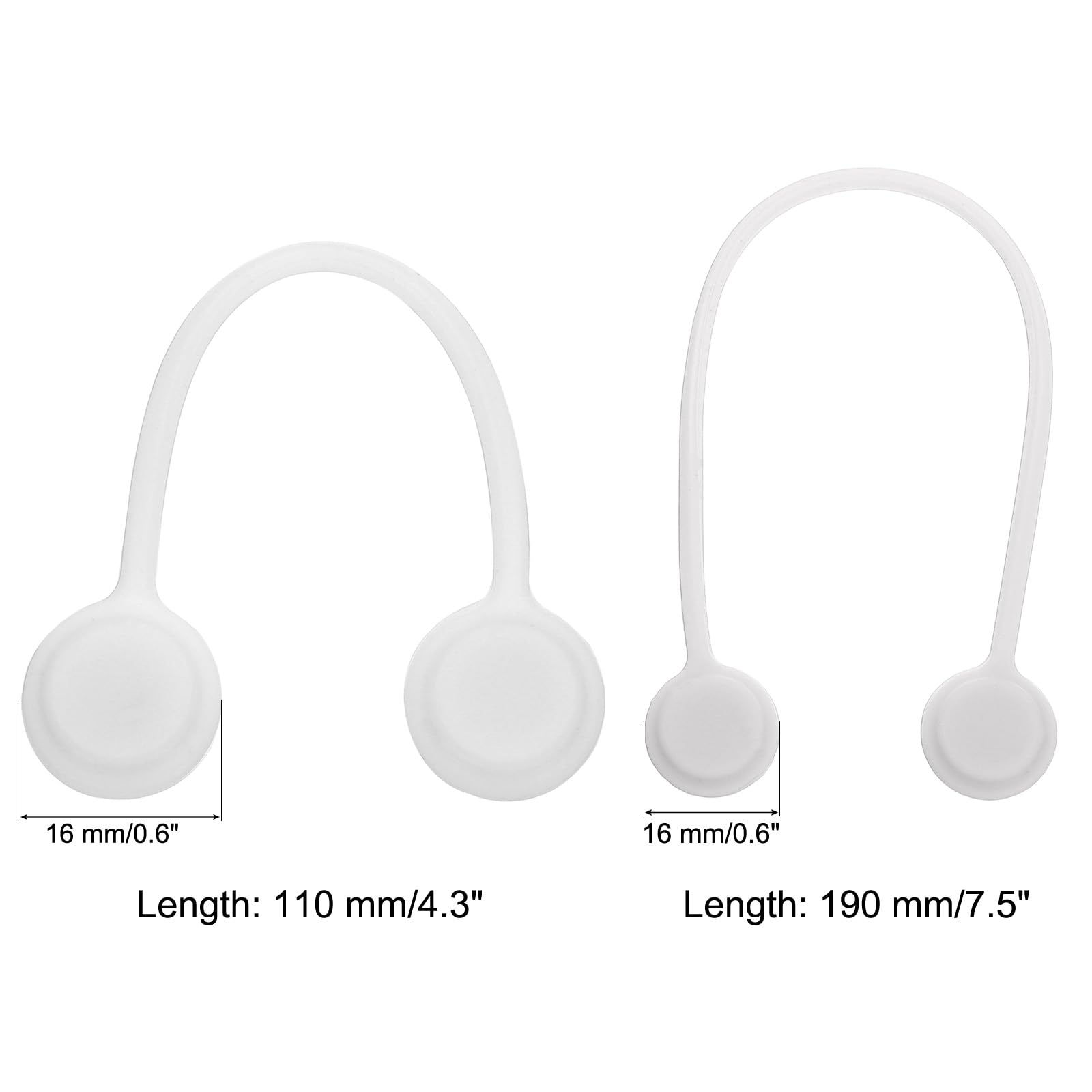MECCANIXITY Magnetic Cable Clips - 10 Pack Reusable Cord Organizers (4.3 & 7.5 Inch) - White Twist Ties for Home, Office & Kitchen - Strong Magnetic Hold for Wires & Cables - Perfect for Desk, TV Setup & Charging Stations