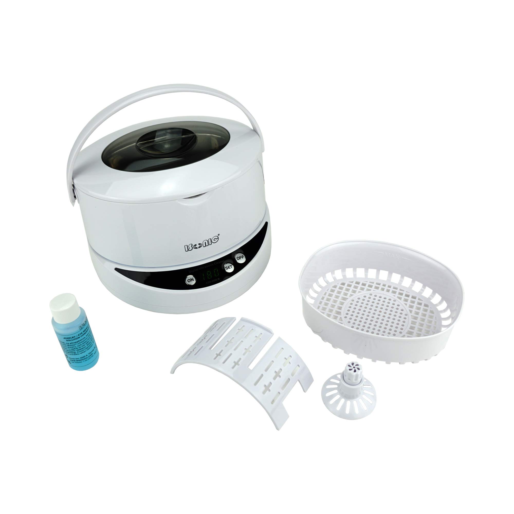 iSonic CDS200B Digital Ultrasonic Cleaner - 1.6Qt/0.75L Detachable Tank for Jewelry, Watches, Eyeglasses, Dentures, Coins & Small Parts - 110V Home & Professional Cleaning Solution for Jewelers, Watchmakers & Dental Offices