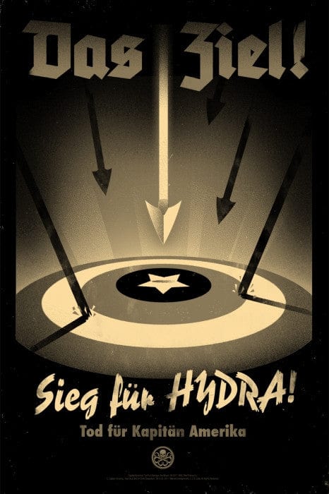 Vintage Hydra Variant Olly Moss Poster - Limited Edition Marvel Art Print for Home & Office Decor | Perfect for Superhero Fans & Collectors