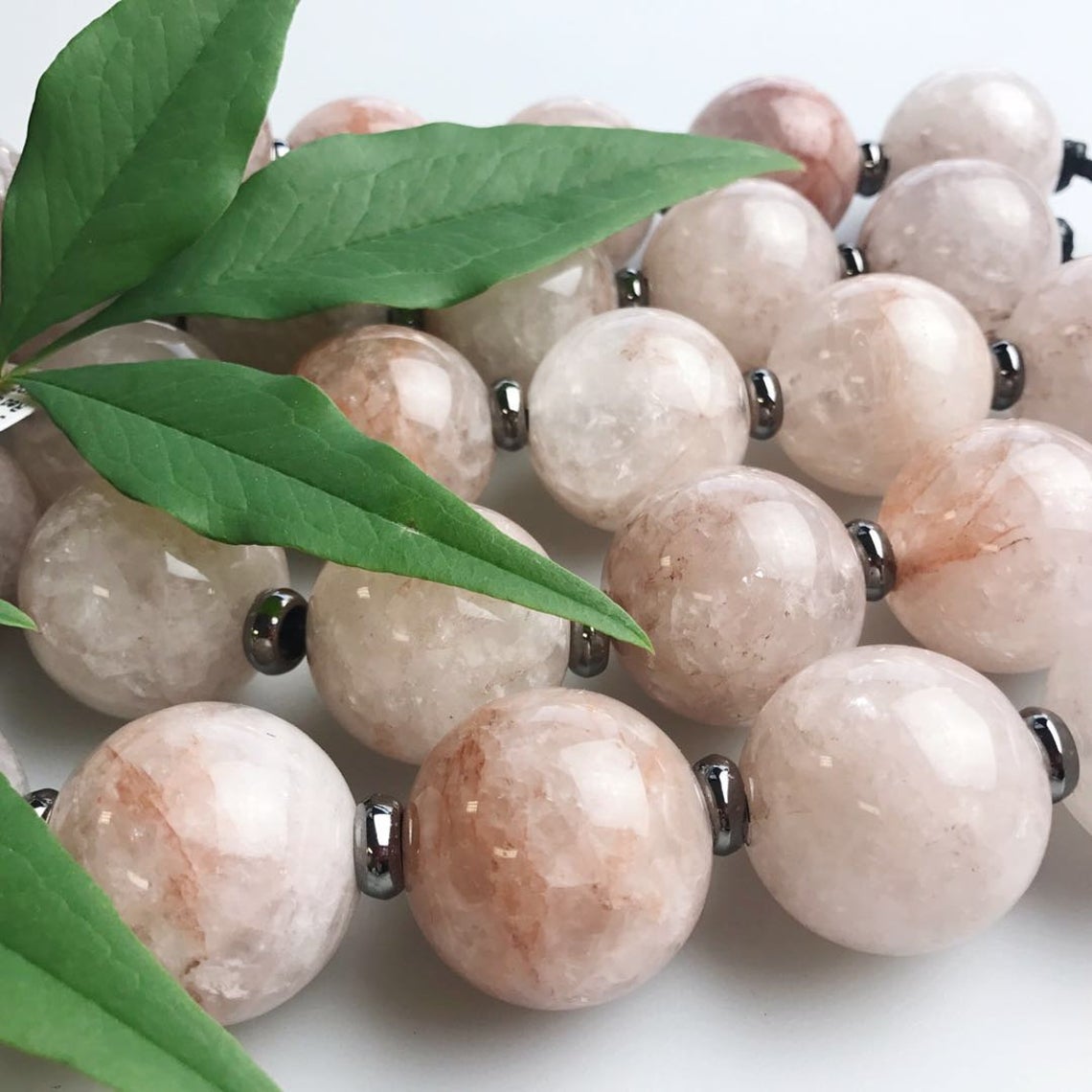 30mm Large 4mm Hole Red Quartz Faceted/Smooth Round Beads - 6pcs Per Strand for Jewelry Making, DIY Crafts & Home Decor