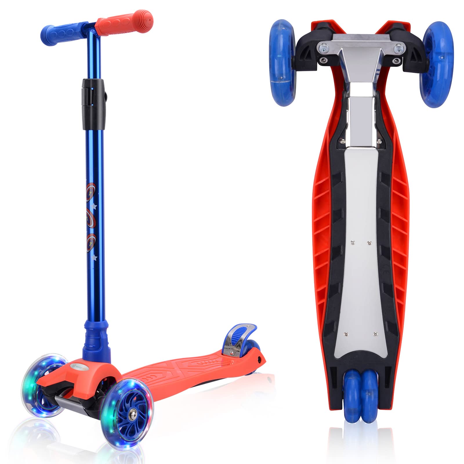Best 3 Wheel Scooter for Kids Ages 3-12 - LED Light Up Wheels, Adjustable Height & Sturdy Deck - Perfect for Outdoor Play, Commuting to School & Neighborhood Fun