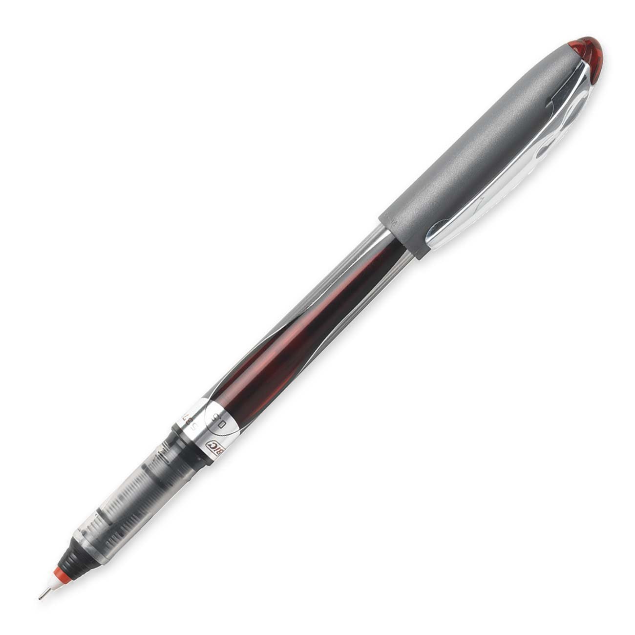 BIC Triumph 537 Fine Needle Point Roller Ball Pen - 0.5mm Tip, Smooth Red Ink, 12-Pack (RT5511-Red) - Perfect for Office Work, Note Taking & Signature Writing