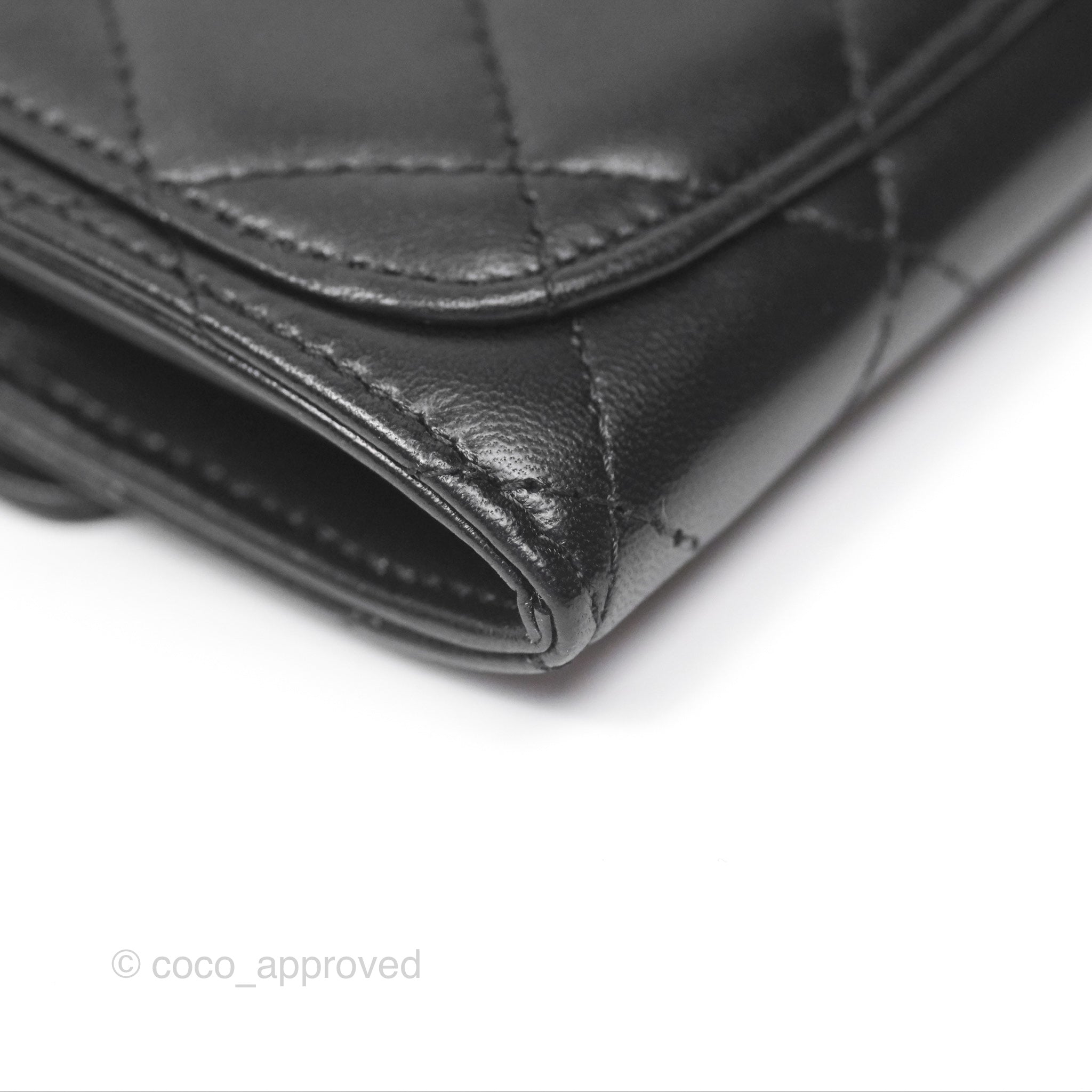 Chanel Classic Flap Coin Purse Black Lambskin Leather with Silver Hardware - Luxury Wallet for Women, Perfect for Parties & Everyday Use