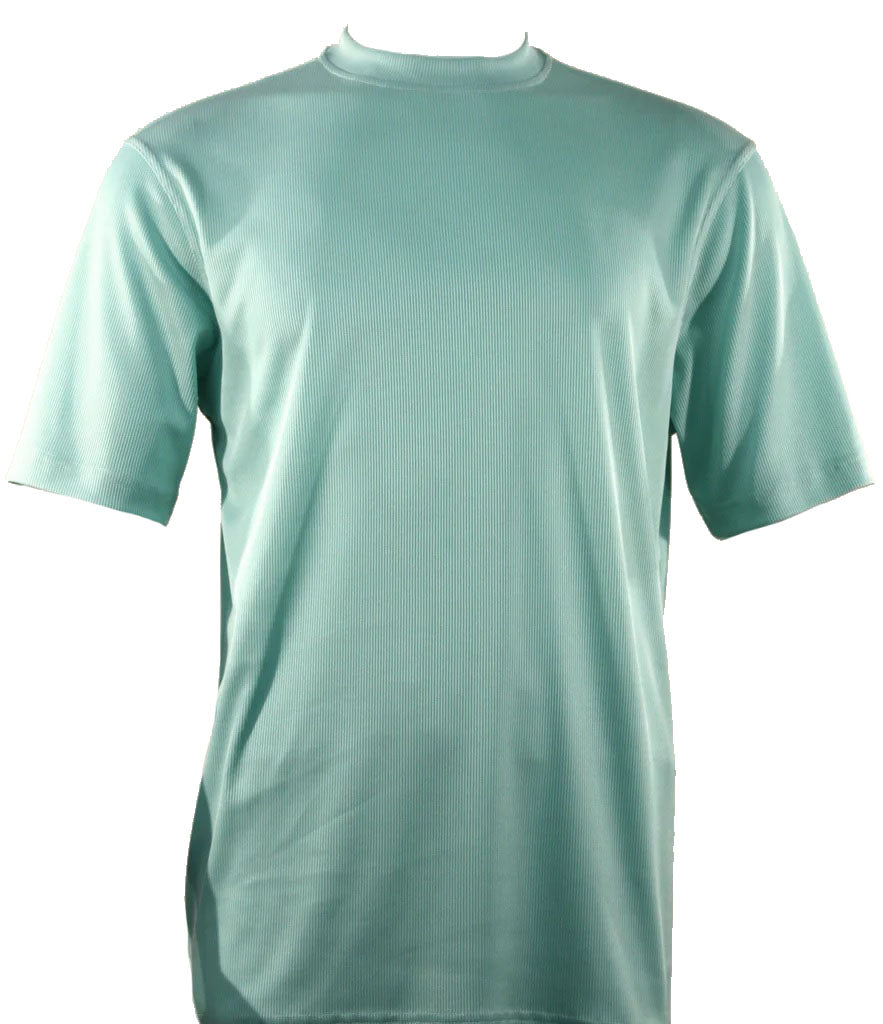 Bassiri Short Sleeve Mock Neck T-Shirt for Men - Sea Green Casual Tee | Perfect for Summer Outfits, Beach Wear & Everyday Comfort