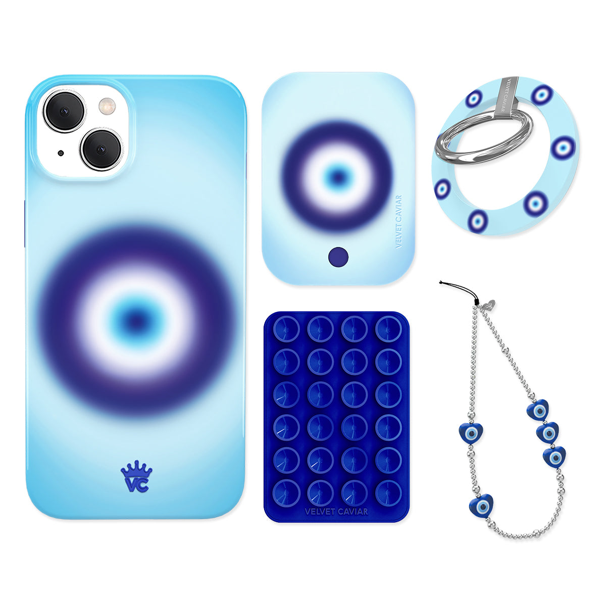 Evil Eye Aura iPhone Case with Grip - Protective Phone Cover for iPhone 13/14/15 Pro Max - Stylish Accessory for Women, Trendy Gift Idea for Birthday & Travel