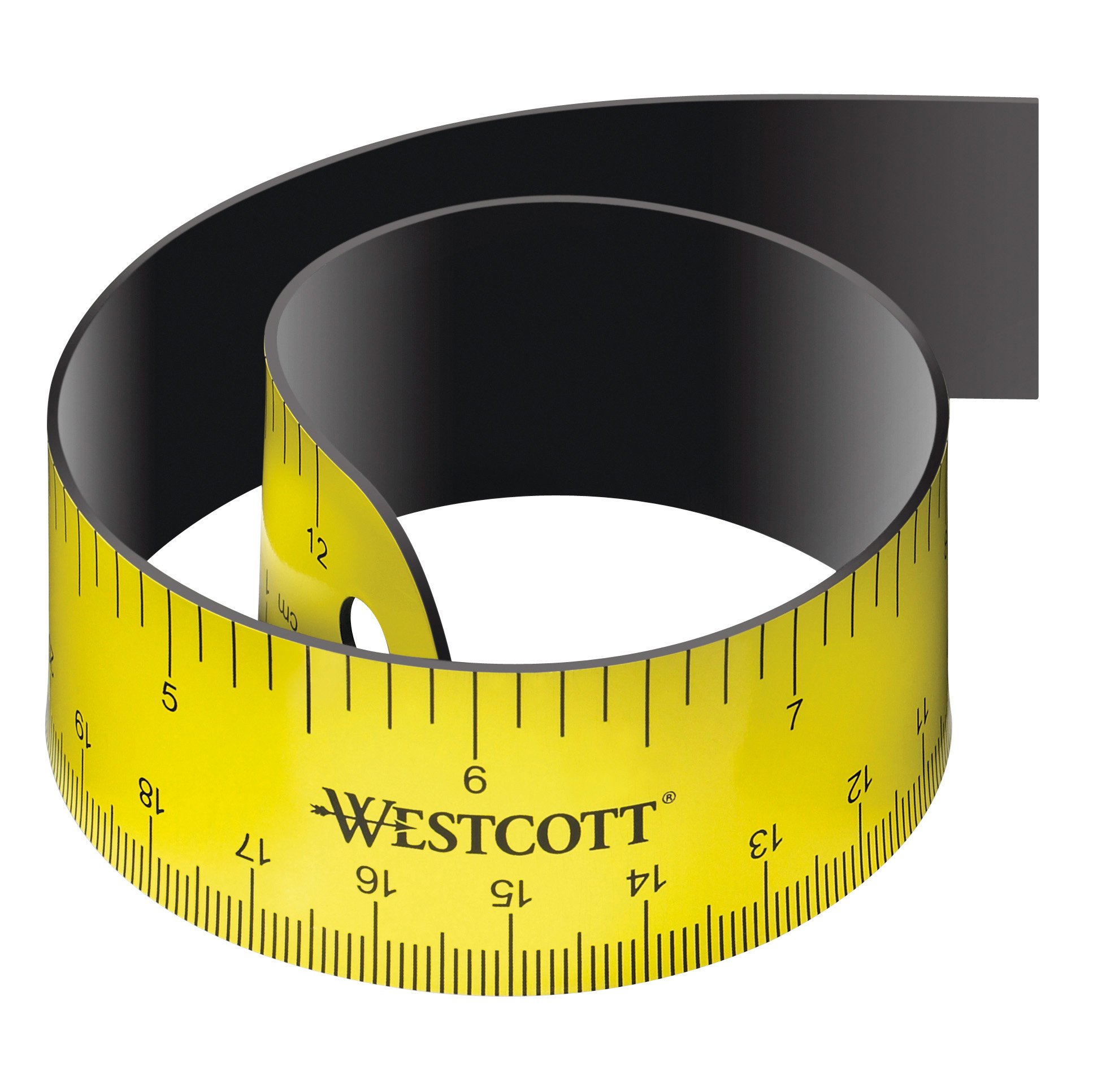Westcott E-15990 00 I Flexible Magnetic Ruler - 12-Piece Set (30cm/12 Inch) - Yellow & Black for Crafting, Sewing, and DIY Projects