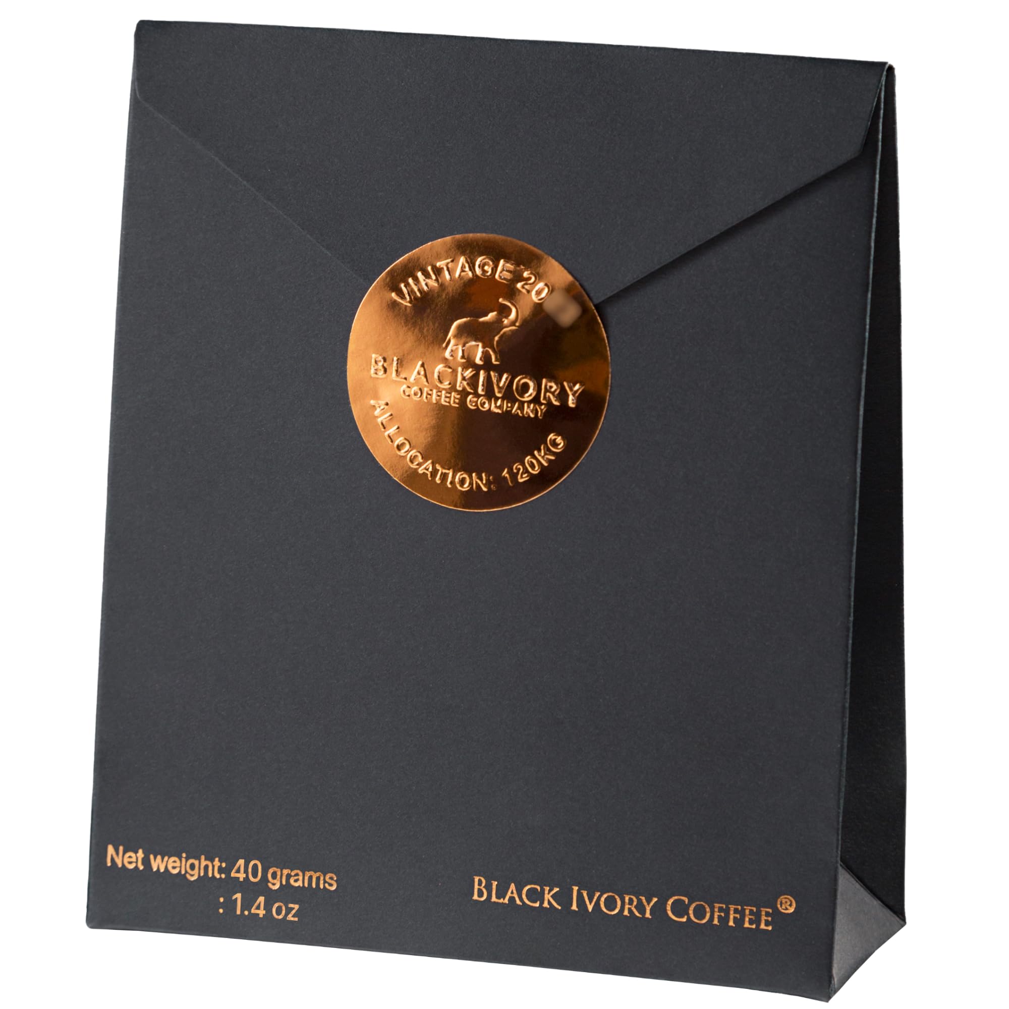 Premium Black Ivory Whole Bean Coffee - Rare Elephant-Refined Exotic Coffee Beans from Thailand - Ethically Sourced, Single Origin, Low Acid, Smooth Flavor - 1.4 oz Pack - Perfect for Gourmet Coffee Lovers & Unique Gift Ideas