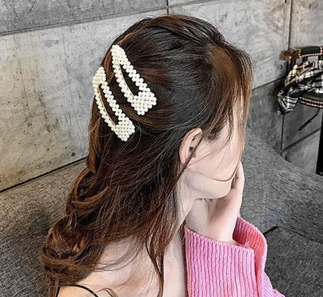 HOMEMATES 6-Piece Korean Style Pearl Hair Clips Set - Large Hair Pins & Barrettes for Women & Girls - Fashion Hair Accessories for Weddings, Parties & Daily Styling