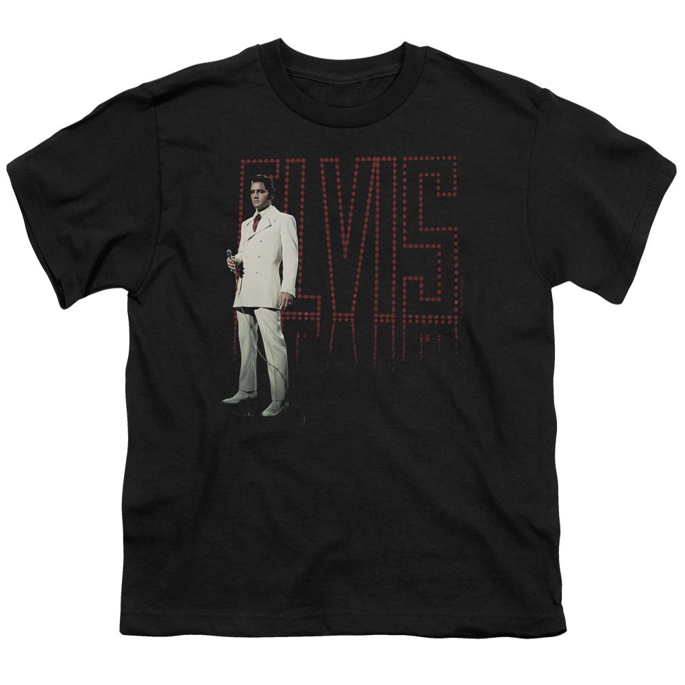 Elvis Presley White Suit Unisex Youth T-Shirt for Boys & Girls - Vintage Rock Music Fan Gift, Concert Outfit, Costume Party Apparel