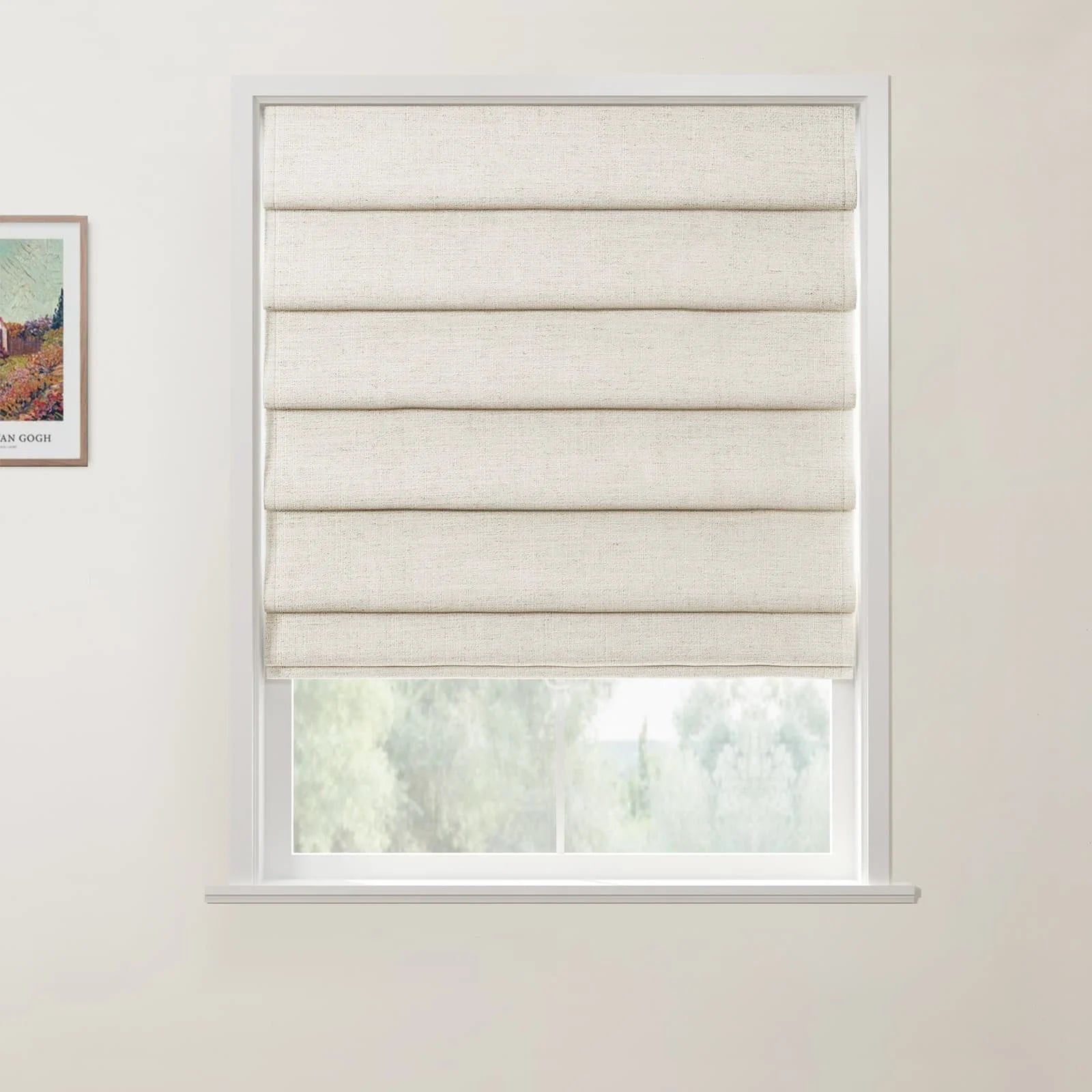 Custom Cordless Roman Shades - Blackout Window Blinds for Living Room, Bedroom & Home Decor - Easy to Install & Adjustable Light Control