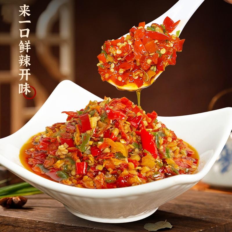 Hunan Specialty Spicy Garlic Chili Sauce (280G/Can) - Authentic Chinese Hot Sauce for Noodles, Stir-Fry & Seasoning | Spicy Crisp Chili Pepper Sauce for Instant Meals & Cooking