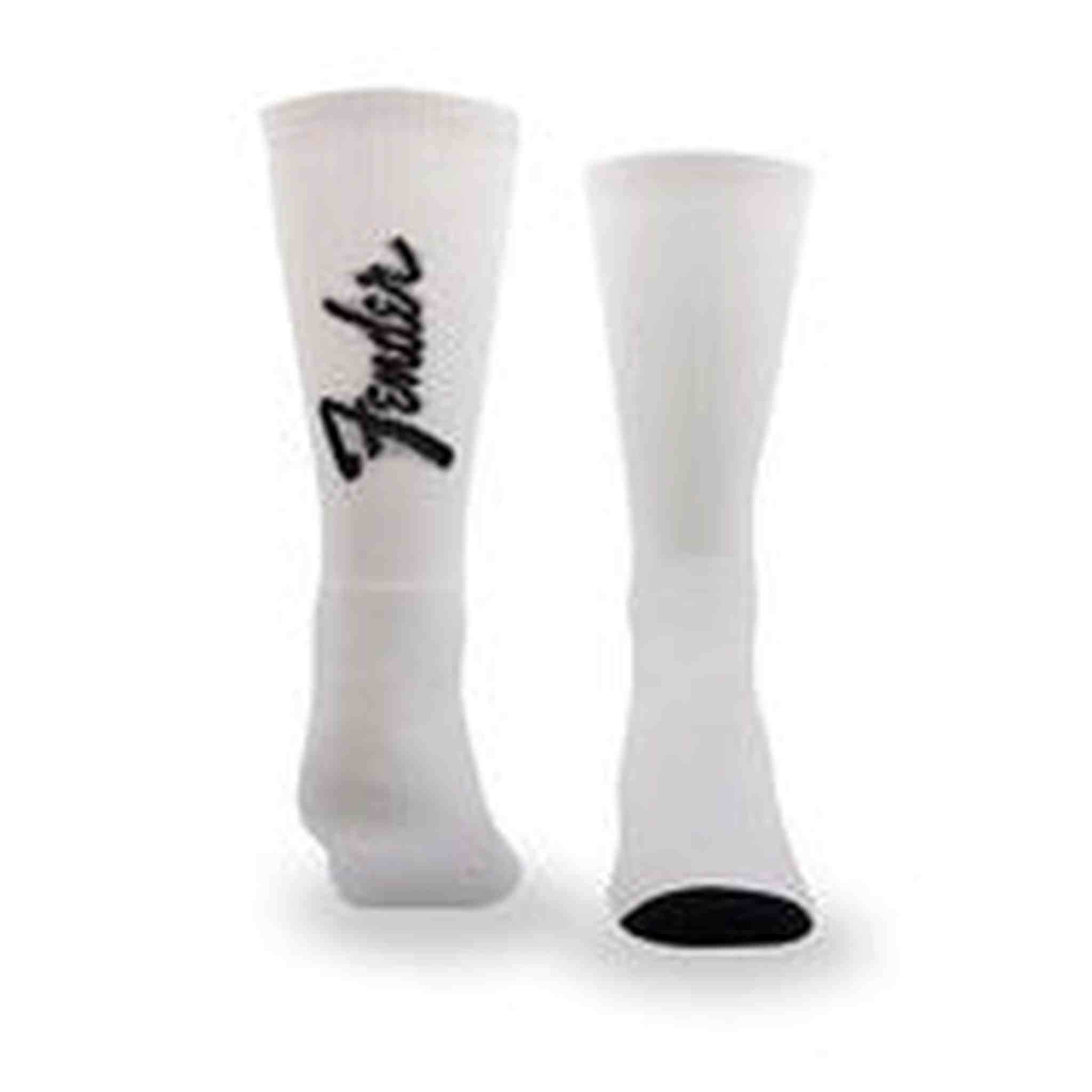 Fender Exploded Logo Socks - Large White 3-Pack for Men & Women | Comfortable Cotton Crew Socks for Casual Wear, Sports & Gifts
