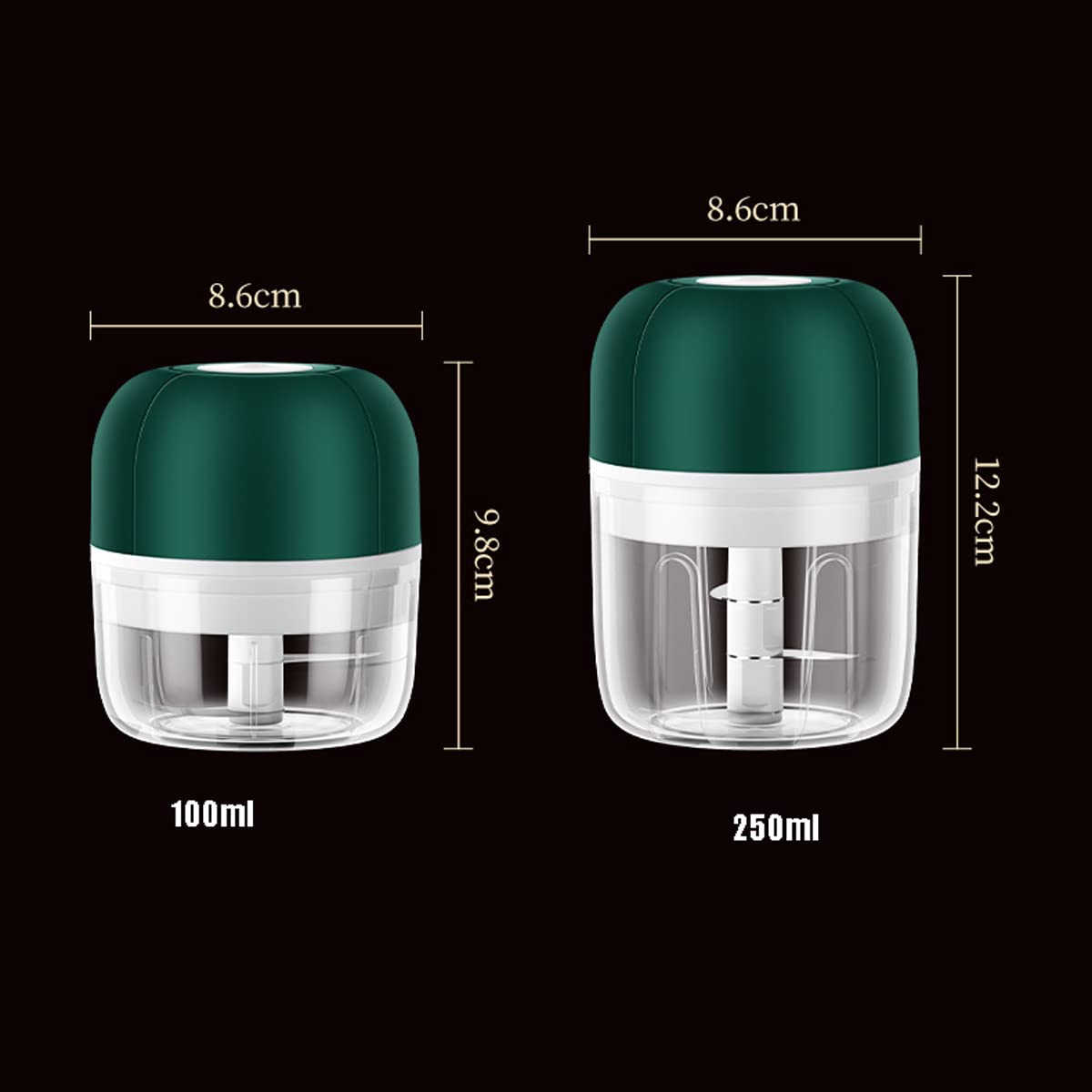 Electric Garlic Chopper & Masher - USB Rechargeable Mini Food Processor for Onions, Vegetables, Fruits (100ml/250ml) | Portable Kitchen Gadget for Cooking, Salads, Baby Food & Meal Prep - Perfect for Home & Travel Use