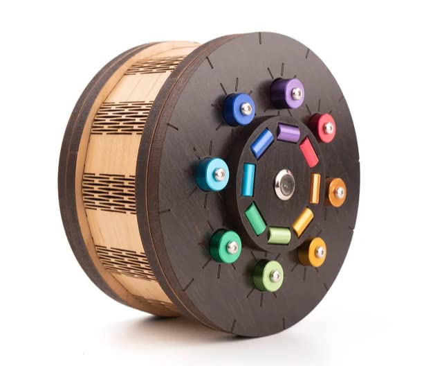 Mechanical Puzzle Box for Adults - Brain Teaser & Sequence Coding Challenge - Perfect Gift for Dad & Him - Trick Box (3.9 x 3.9 x 2.2 inches) - Great for Office Stress Relief, STEM Learning & Family Game Nights