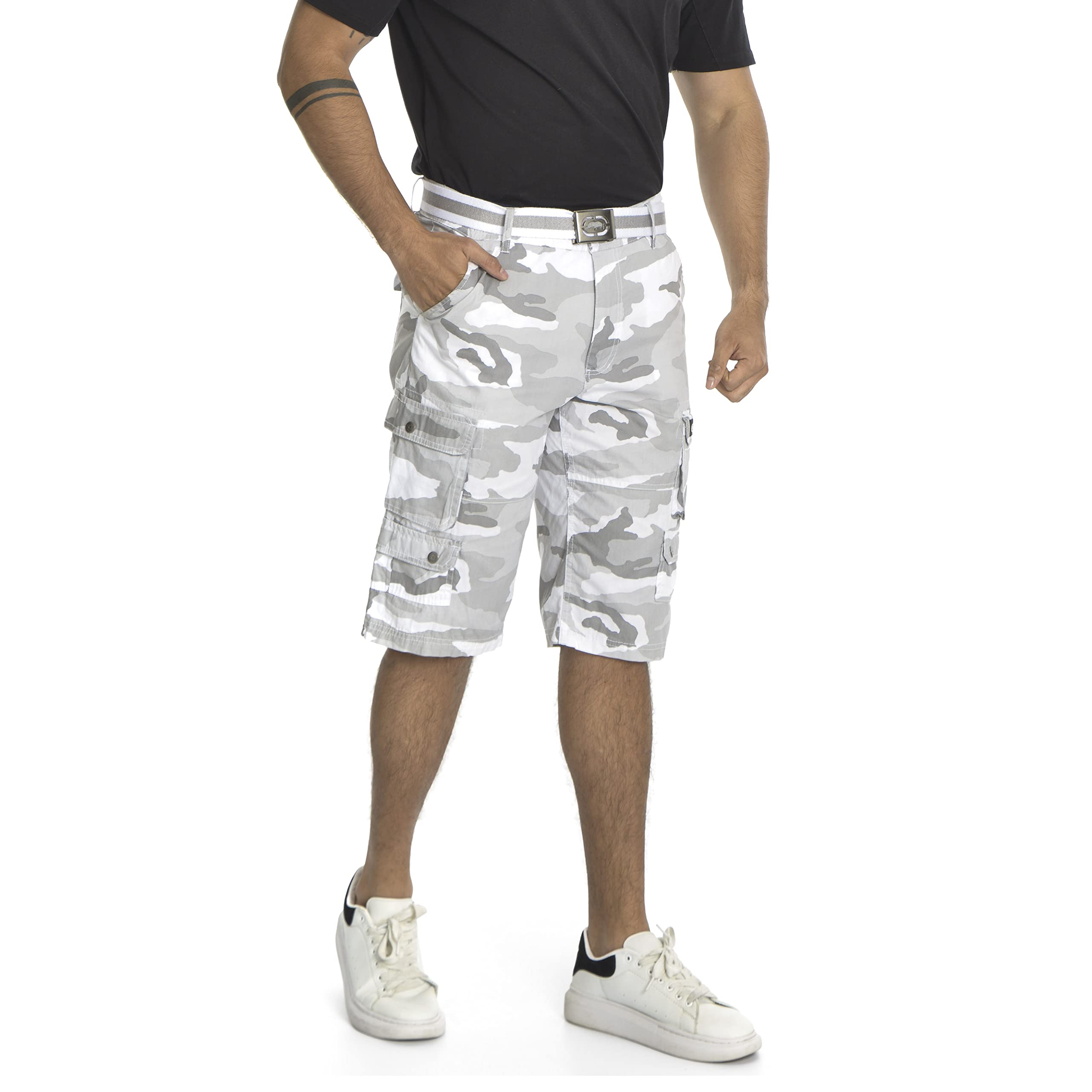 Ecko Men's Cargo Shorts with Belt - Durable Twill Fabric Cargo Shorts for Outdoor Activities, Hiking & Casual Wear