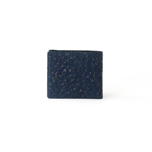 Japanese Deerskin Leather Fold Wallet with Urushi Lacquer - Dragonfly & Deep Indigo Design | Handmade in Japan | Premium Men's Wallet for Everyday Use & Gift Giving
