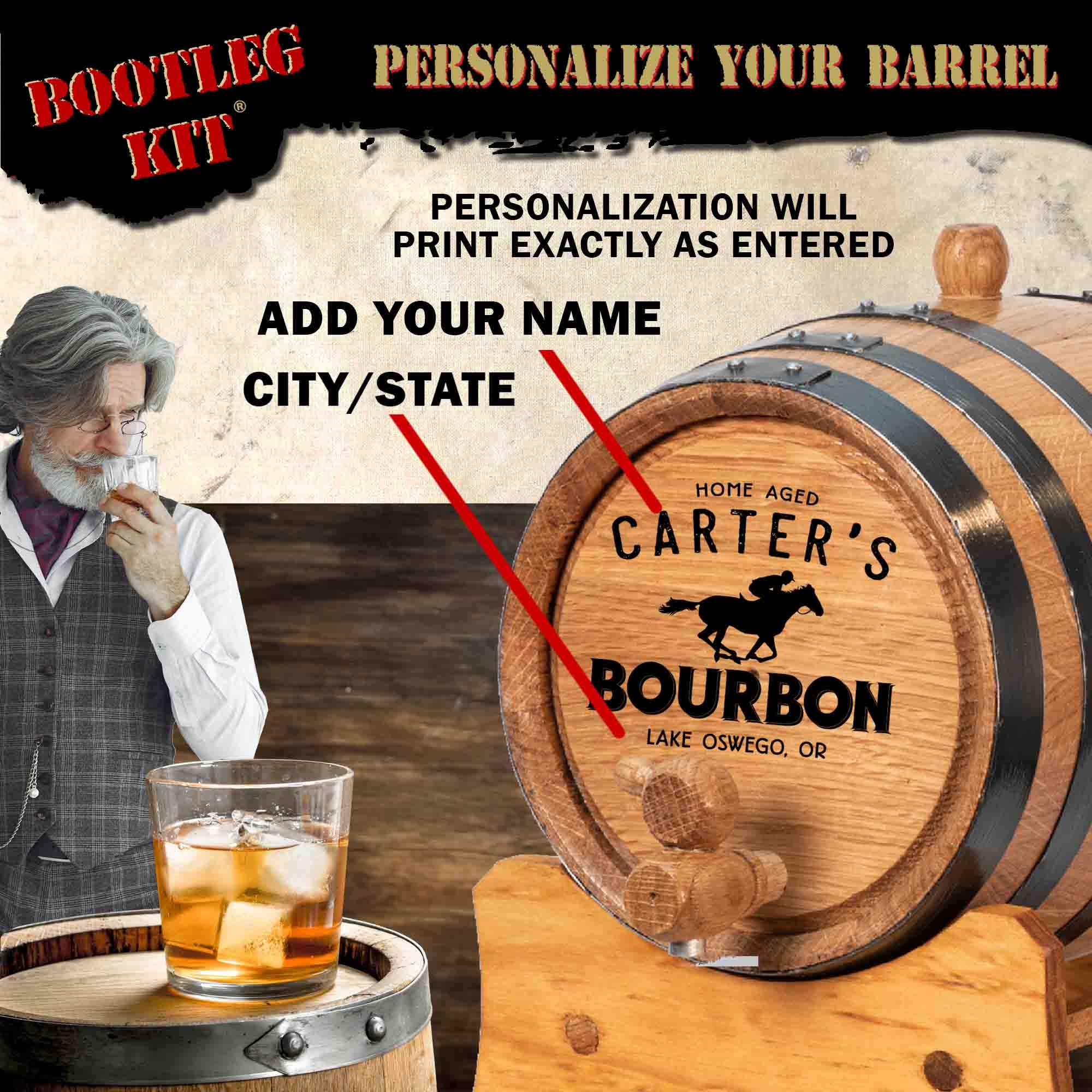 **Personalized Kentucky Bourbon Whiskey Making Kit (2 Liter) - Oak Barrel Aging for Premium Spirits - Unique Bourbon Gifts for Men - Perfect for Home Brewing, DIY Cocktails & Whiskey Enthusiasts (B821)**