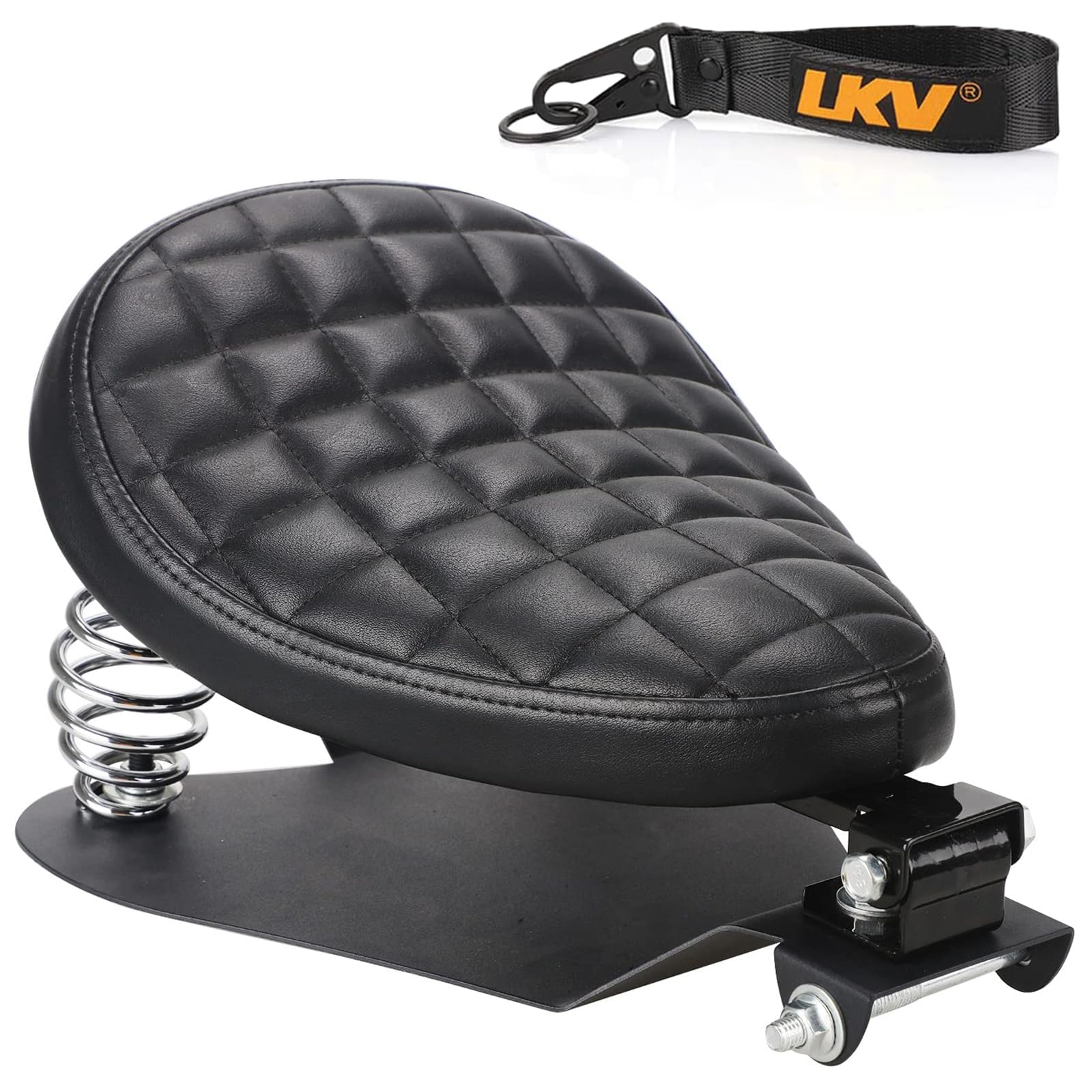 Universal Motorcycle Solo Seat with Mounting Kit - Custom Chopper Bobber Seat for Harley Davidson Sportster XL 1200/883/48 - Perfect for Cruiser Rides & Custom Bike Builds