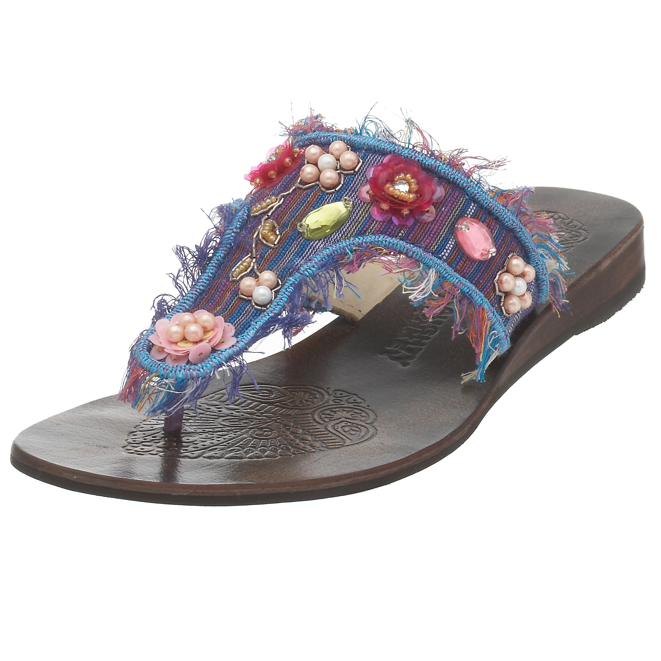 Naughty Monkey Women's Billie Jean Floral Thong Sandals - Comfortable Summer Beach Flip Flops for Pool, Vacation & Casual Outings