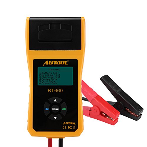12V/24V Car Battery Tester - 100-3000 CCA Digital Automotive Battery Analyzer with Printer for Heavy Duty Trucks, Cars & Motorcycles | Professional Auto Repair Diagnostic Tool for Mechanics & DIY Enthusiasts | Perfect for Garage, Auto Shop & Home Vehicle Maintenance