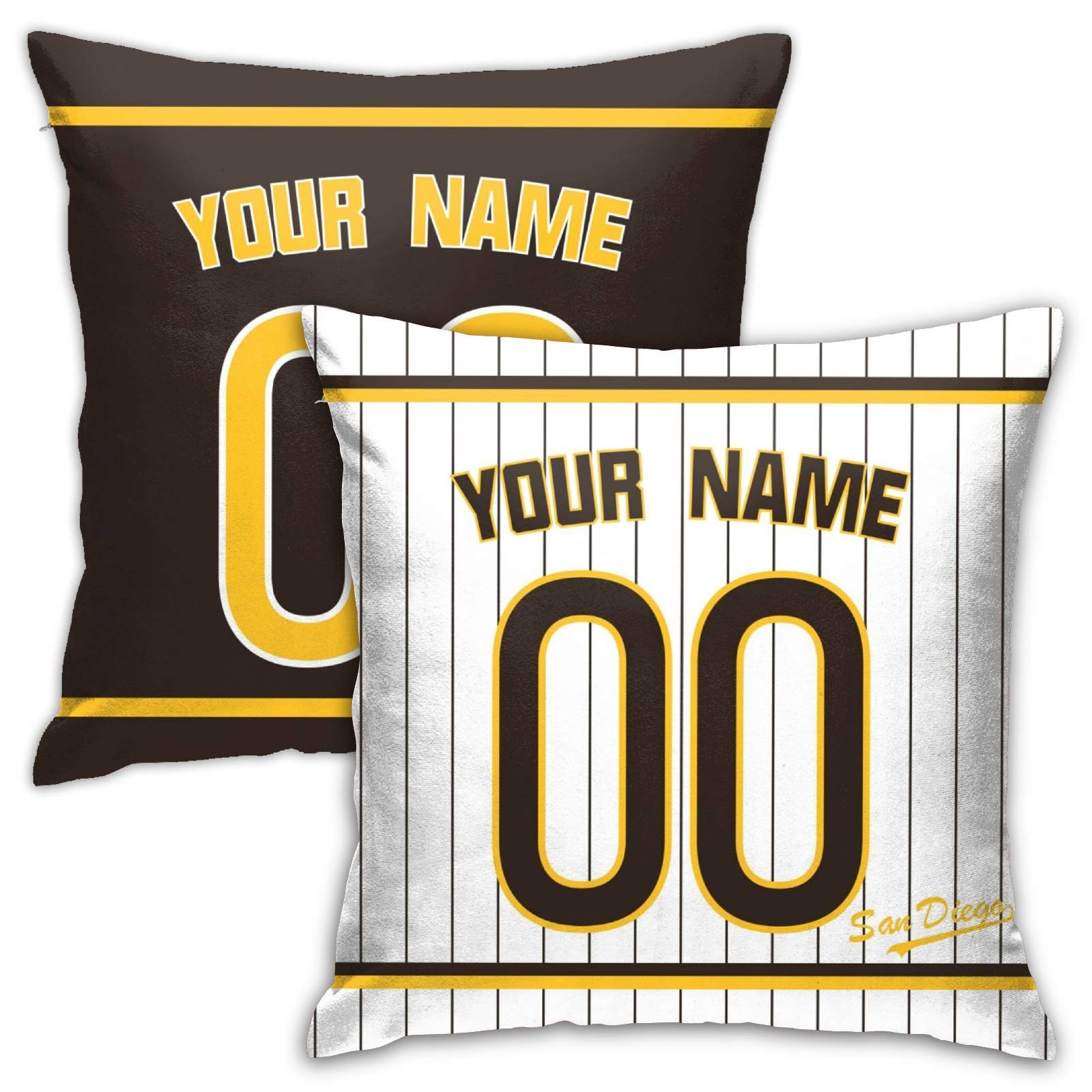 ANTKING San Diego Custom Name & Number Pillow 18x18 Inches - Personalized Gift for Men, Women & Kids - Perfect for Birthdays, Anniversaries & Home Decor