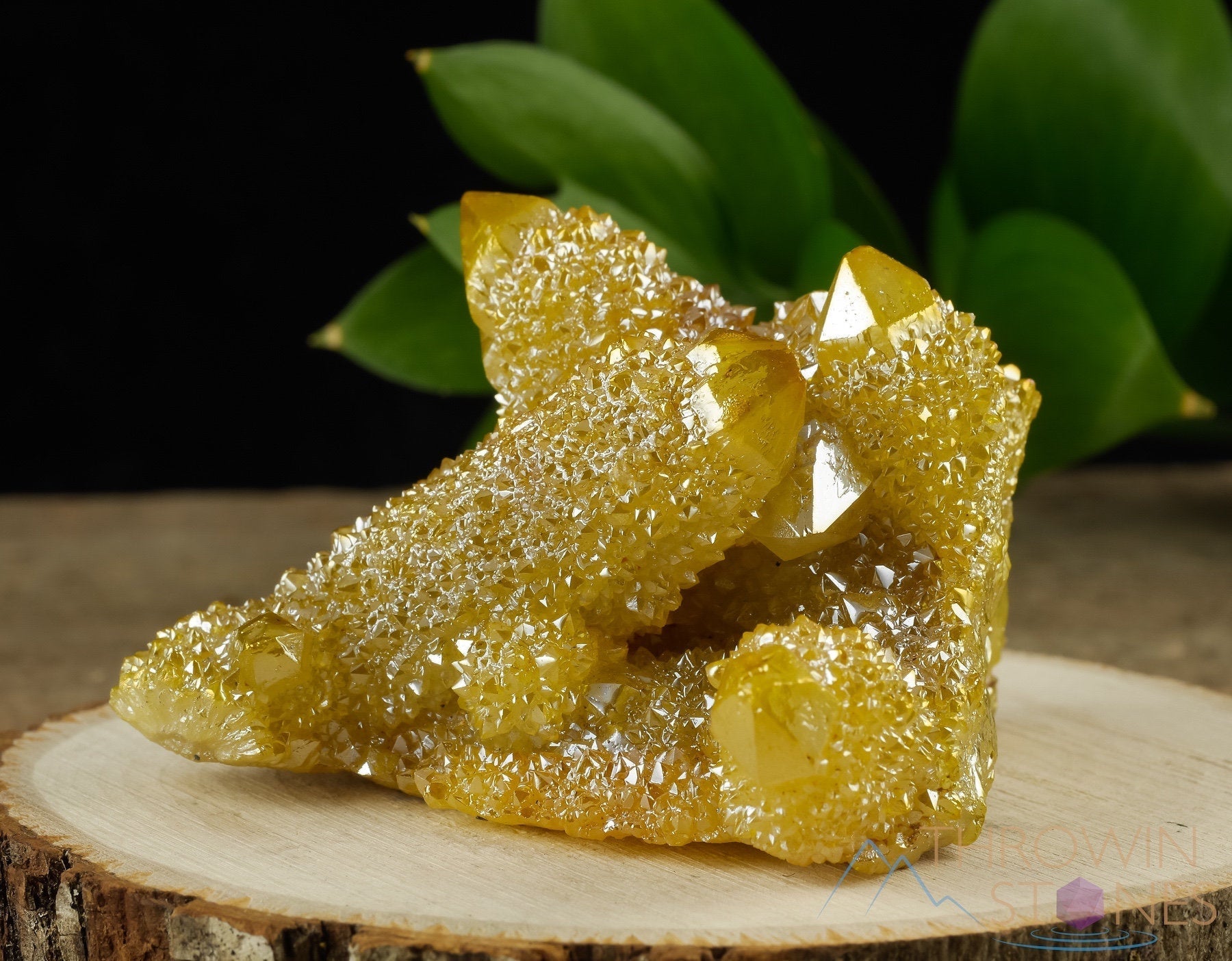 AURA QUARTZ Sunshine Yellow Rainbow Quartz Crystal Cluster - Natural Spirit Quartz for Healing, Meditation & Metaphysical Use - Perfect Crystal Decor for Home, Office & Spiritual Spaces (R0523)