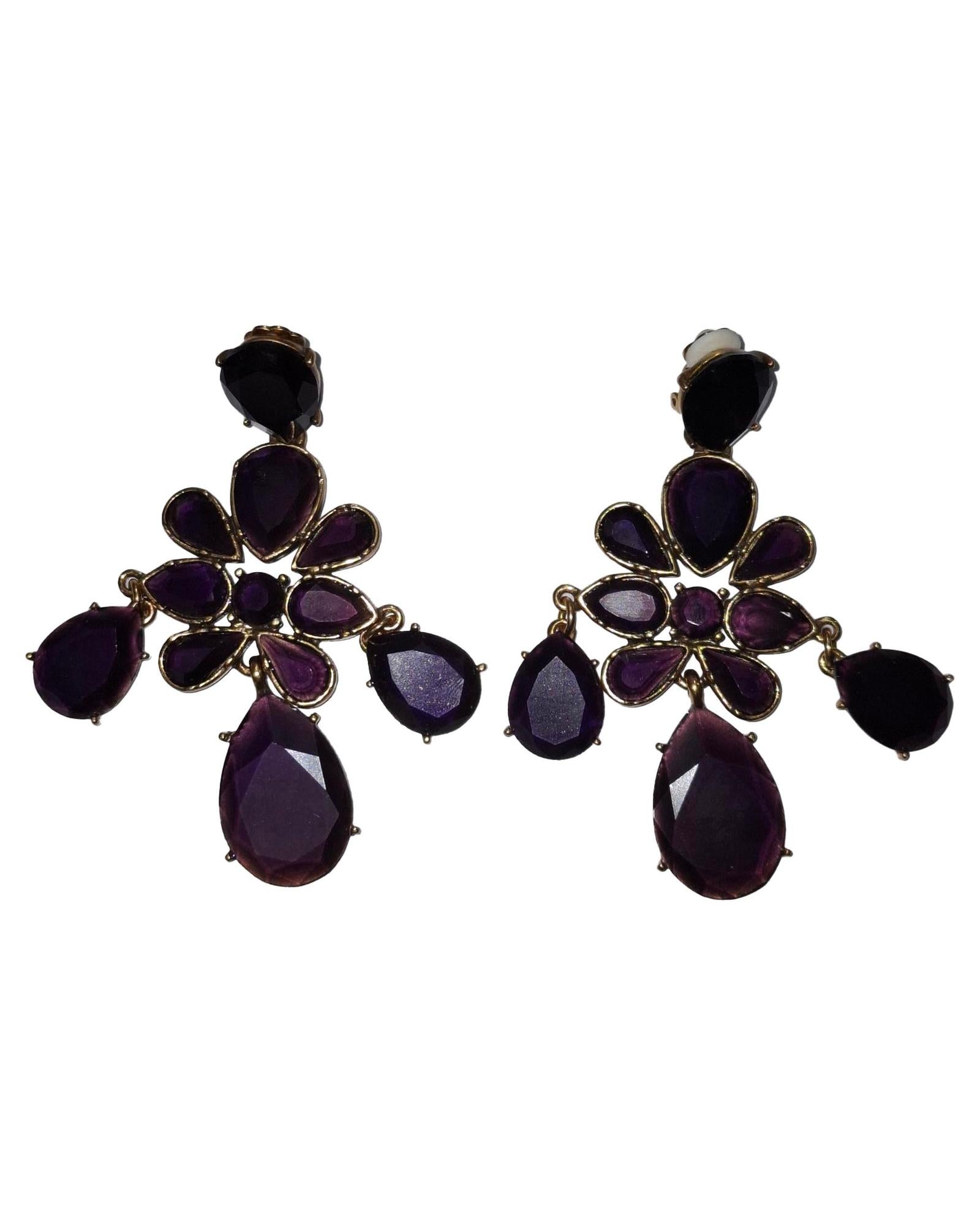 Amethyst Resin Dangle Earrings for Women - Elegant Purple Crystal Drop Earrings | Perfect for Parties, Weddings & Everyday Wear
