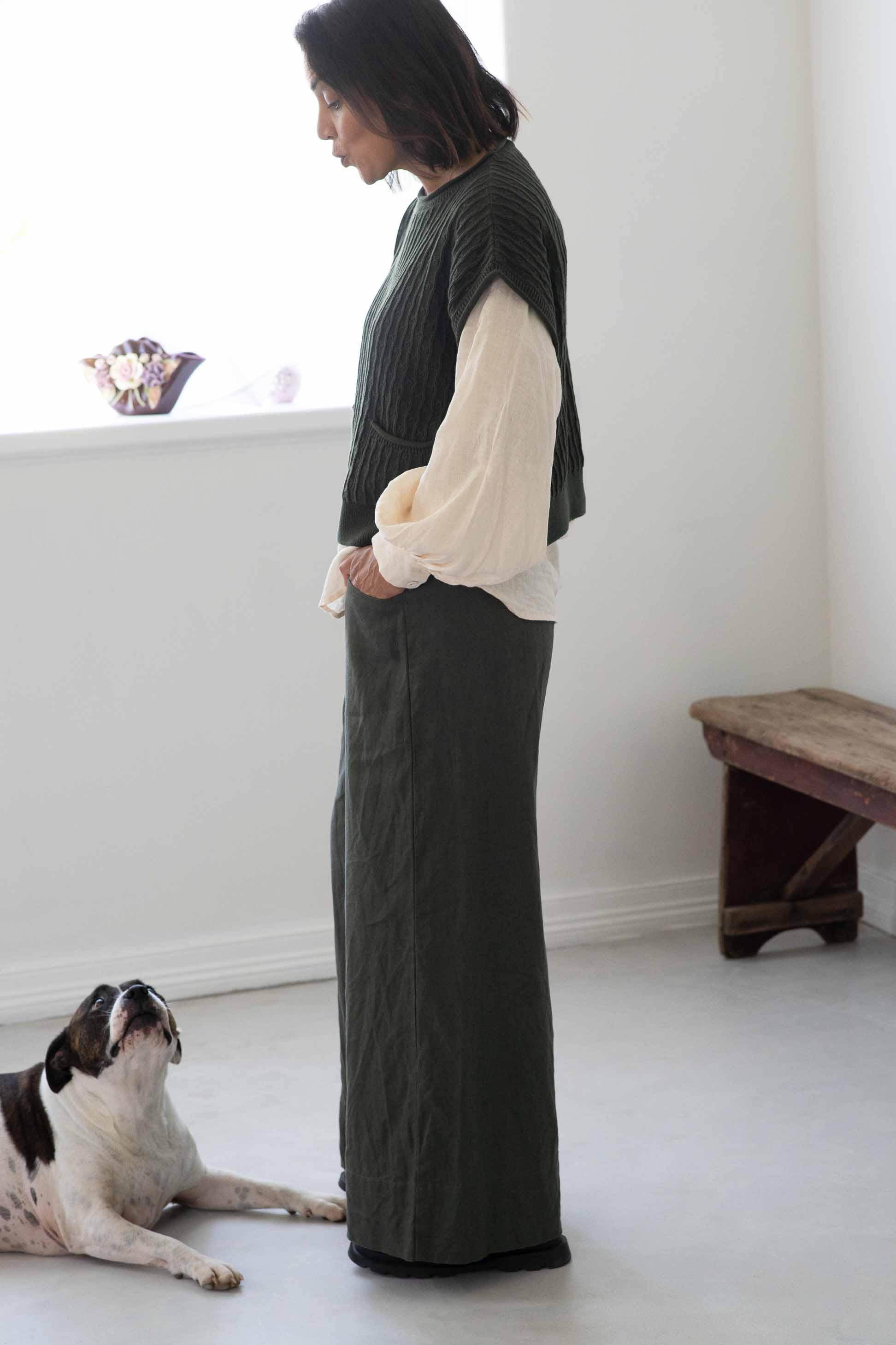 Lazybones Ollie Pants Thyme - Soft & Comfortable Lounge Pants for Women | Perfect for Home, Yoga, and Relaxation