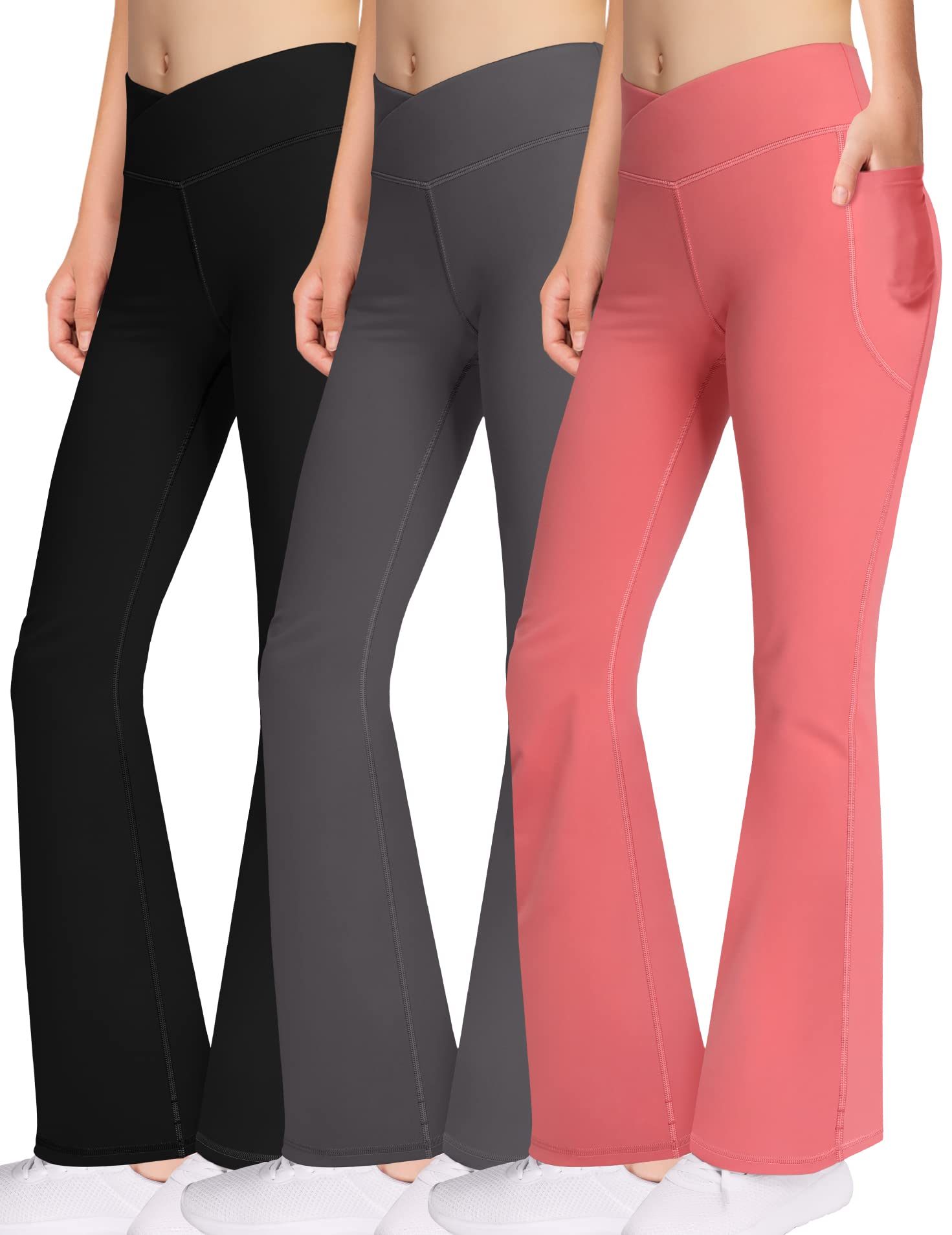 Bootcut Yoga Pants for Women - High Waisted Flare Leggings with Pockets | Stretchy Workout Pants for Yoga, Dance & Everyday Wear
