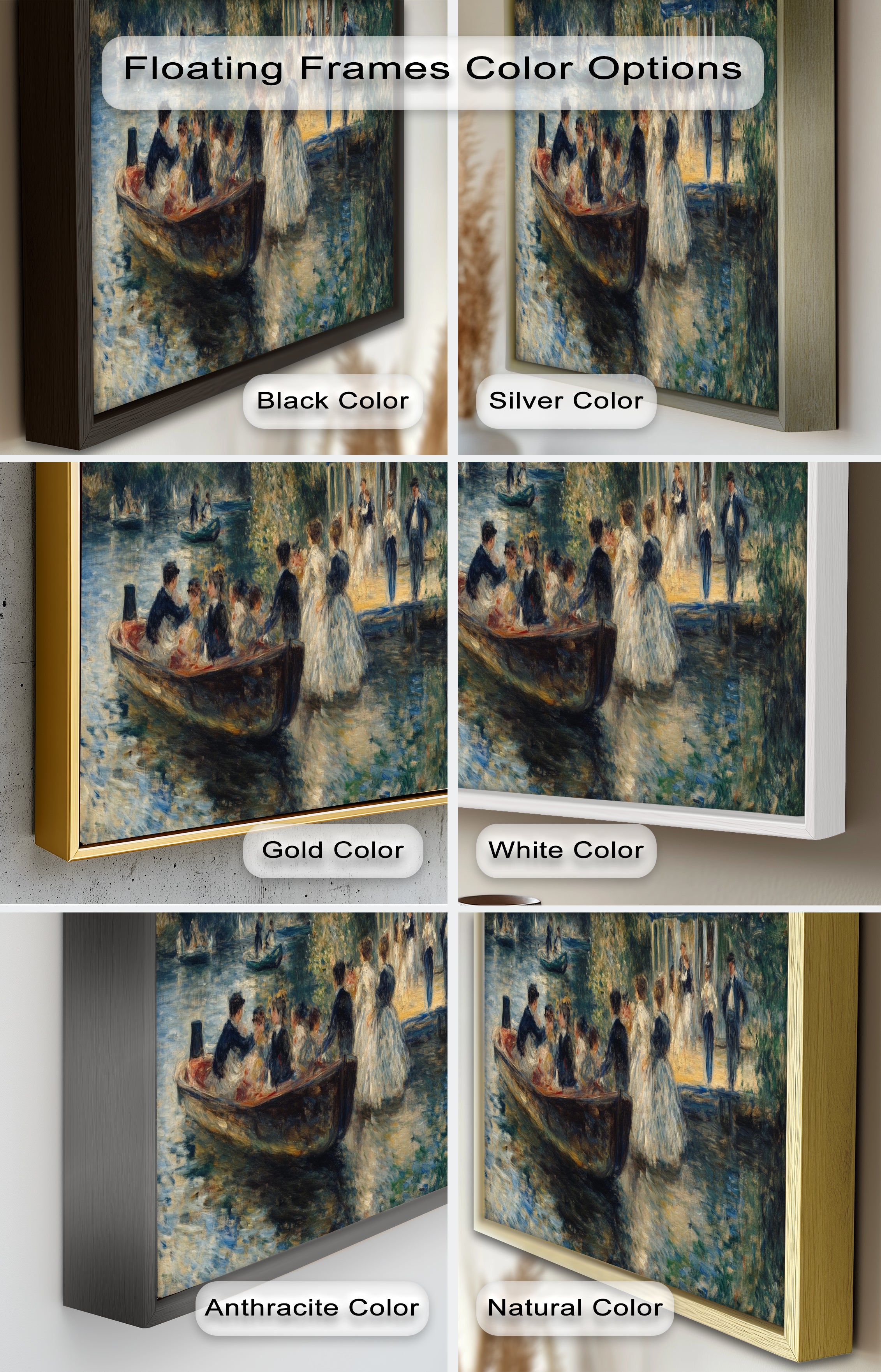 Afternoon Gathering by the River - Handmade Impressionist Oil Painting on Canvas - Perfect for Living Room, Bedroom, or Office Wall Decor