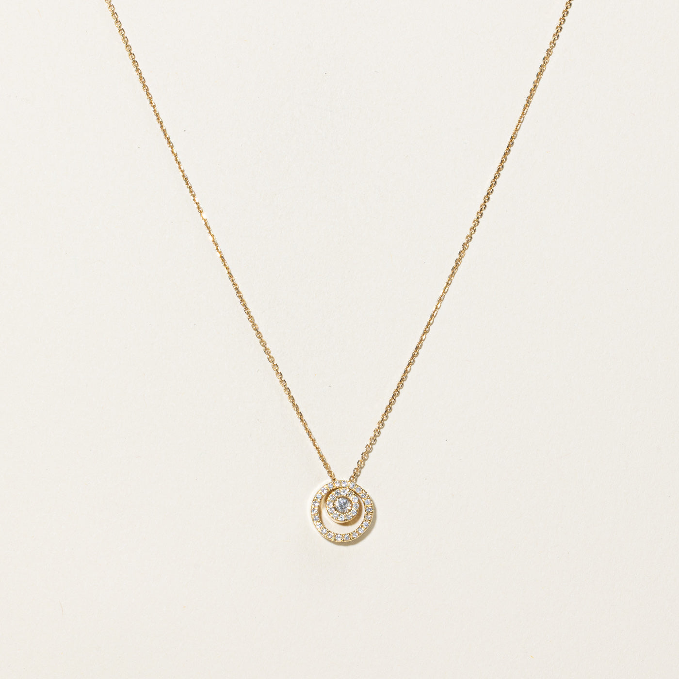 0.25ctw Diamond Double Halo Pendant Necklace - 16