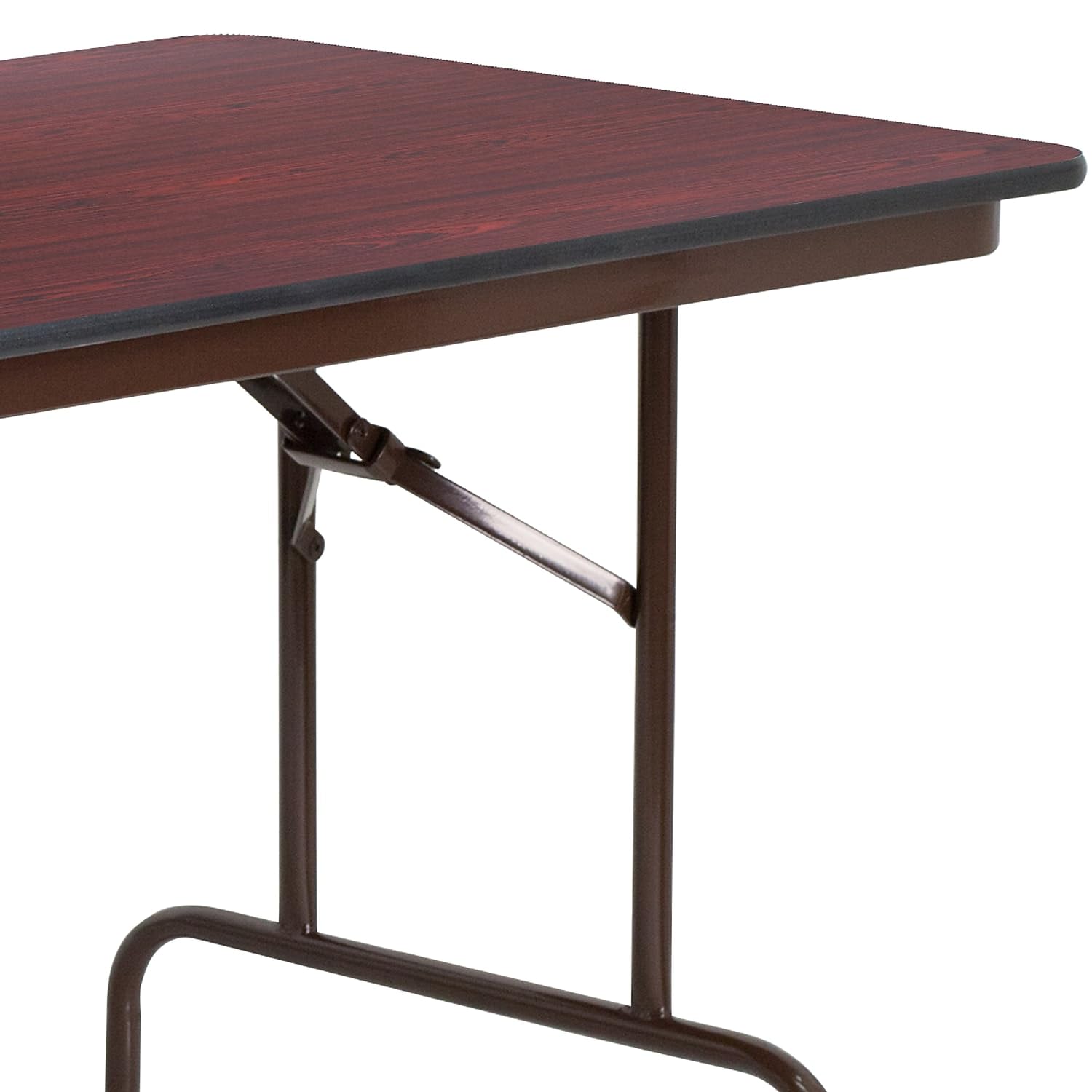 Flash Furniture Floyd 6-Foot Folding Banquet Table - Mahogany Laminate Surface, High Pressure Resistant - Perfect for Events, Parties, Conferences & Home Use