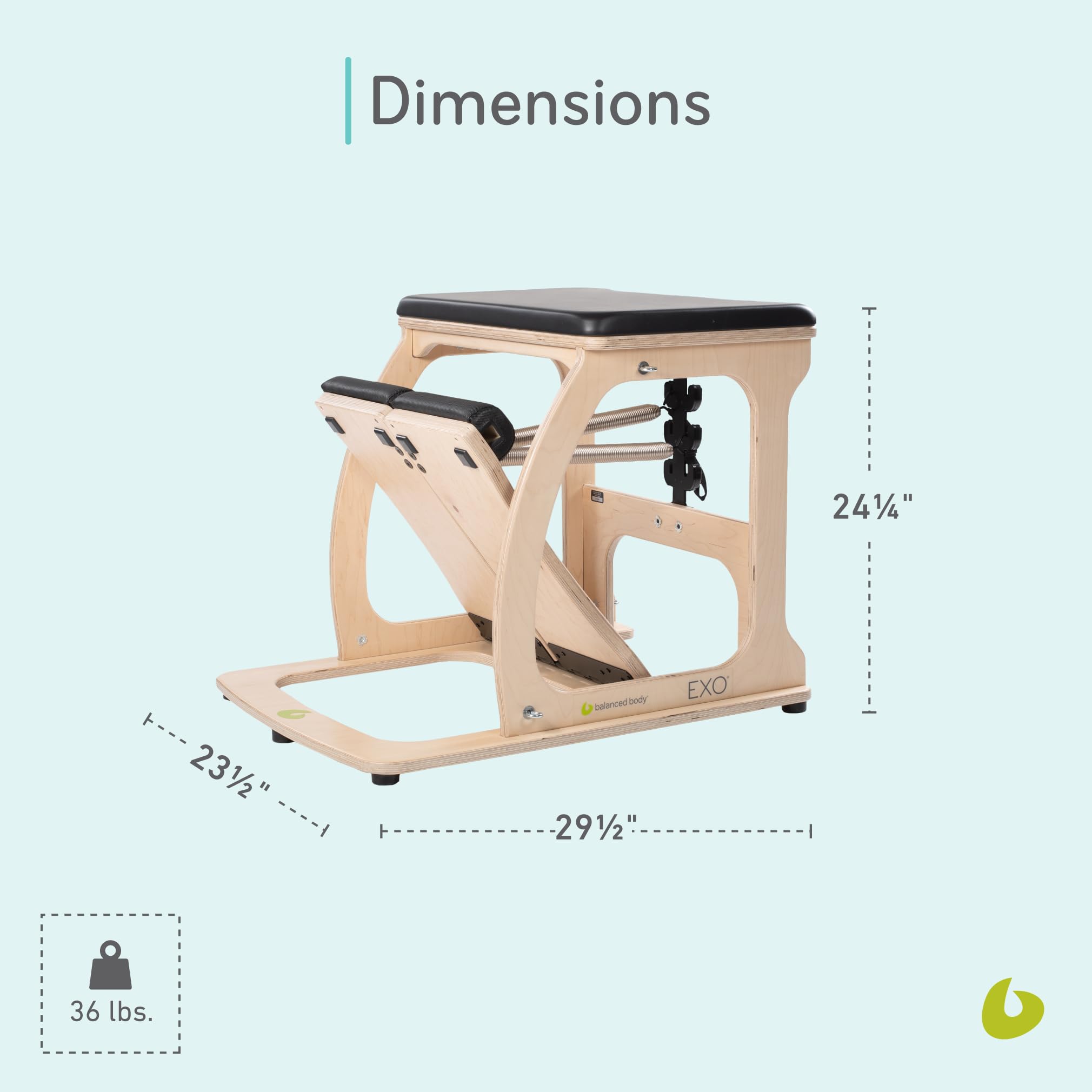 EXO Pilates Chair - Full-Body Workout Equipment for Home & Studio Fitness