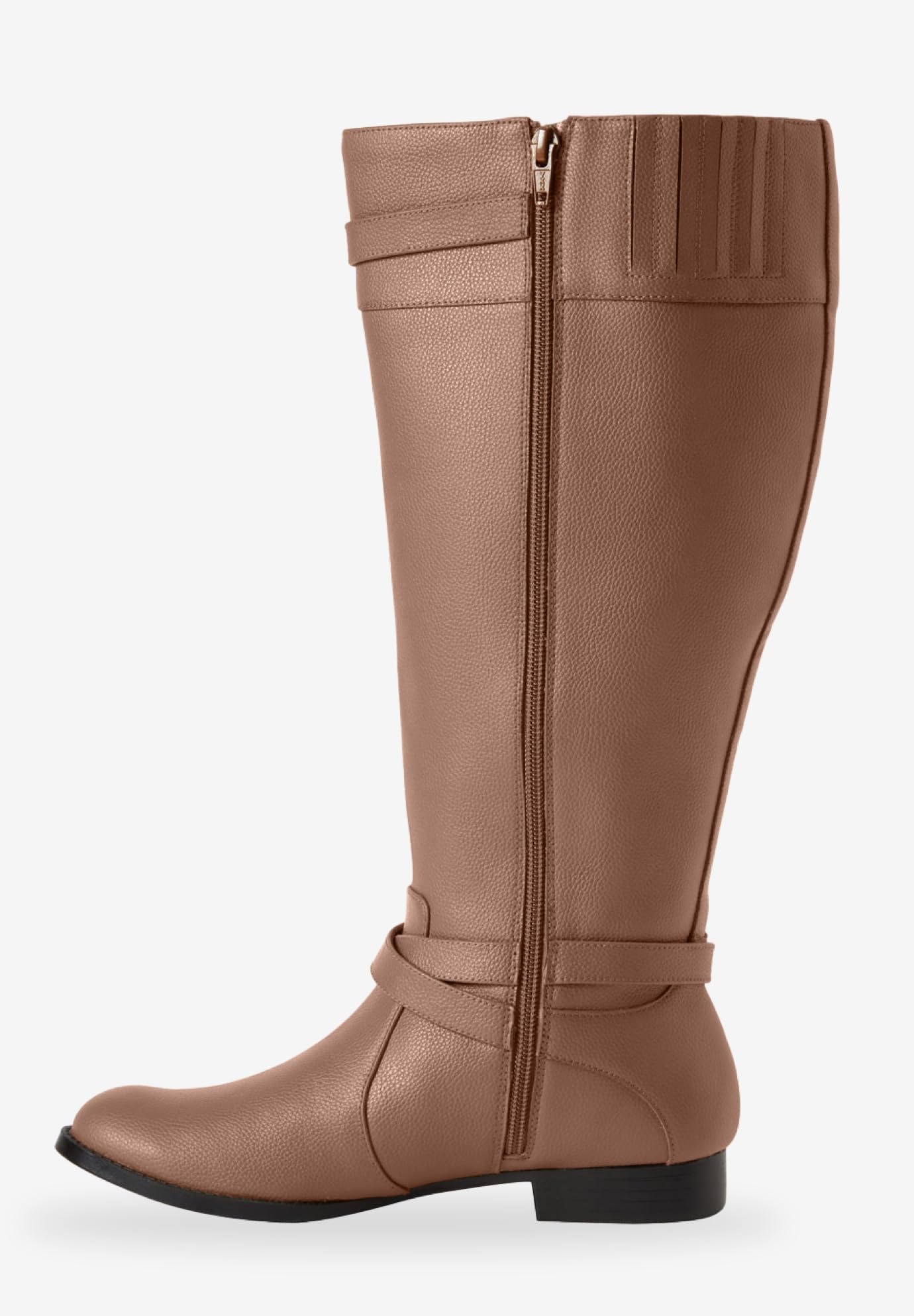 Comfortview Women's Wide Width Leather Boots - The Janis Wide Calf Boots for Comfort & Style | Perfect for Work, Casual Wear & Outdoor Activities
