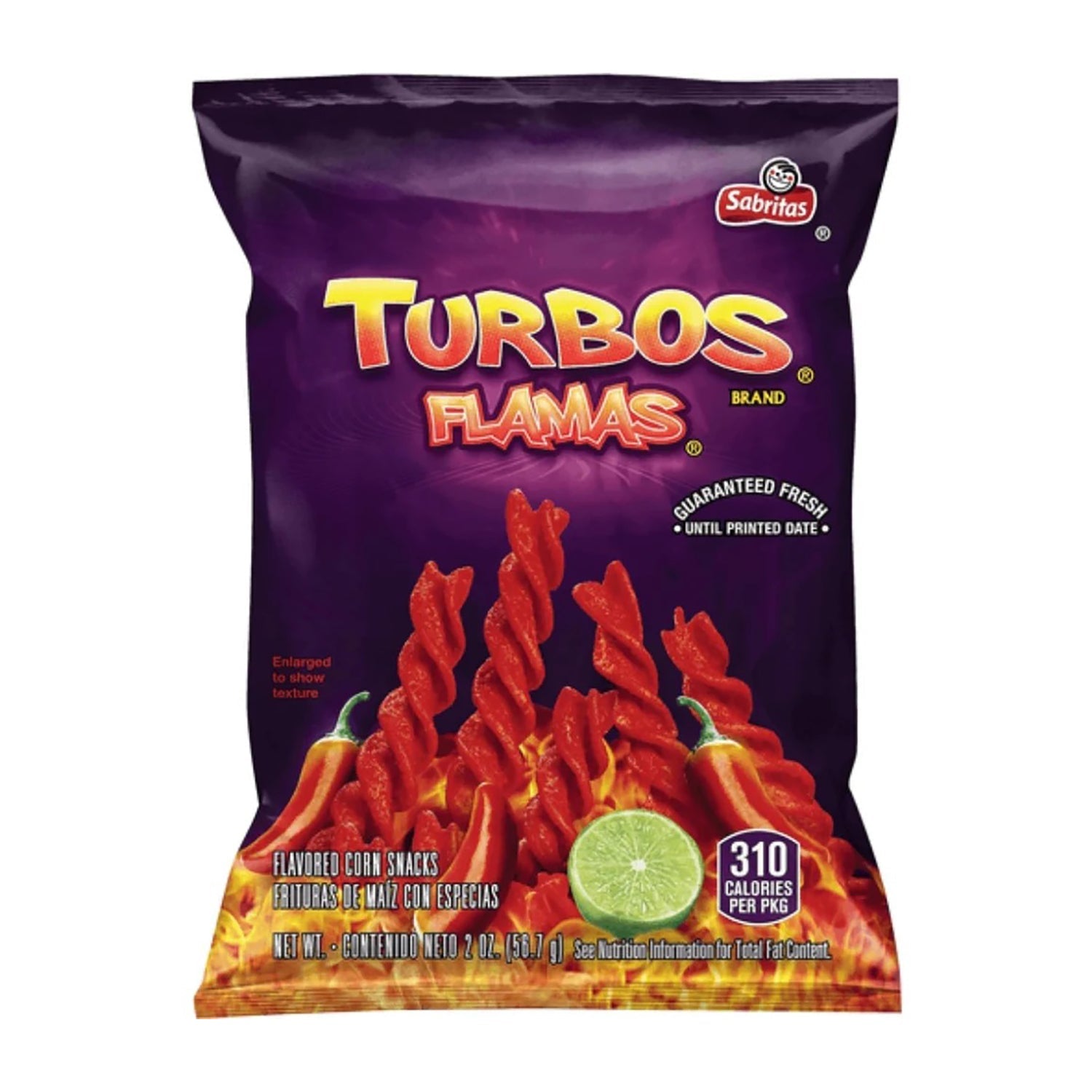 Frito Lay Fritos Turbos Flamas Spicy Corn Chips - 64ct Case (Pack of 64 Bags) - Perfect for Parties, Snacking & Game Day