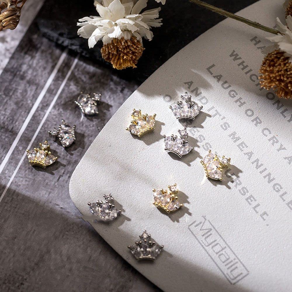 Silver & Gold Nail Art Rhinestones - Shining Crystal Nail Jewelry for Nail Decoration | Perfect for DIY Manicures, Nail Salons & Special Occasions