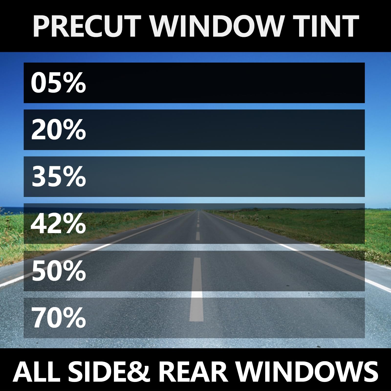Premium Precut 35% Two-Ply Window Tint Film for 2014-2019 Toyota Corolla Sedan - Side Windows & Rear Windshield - Heat & UV Protection, Privacy, Style Upgrade for Cars & Vehicles