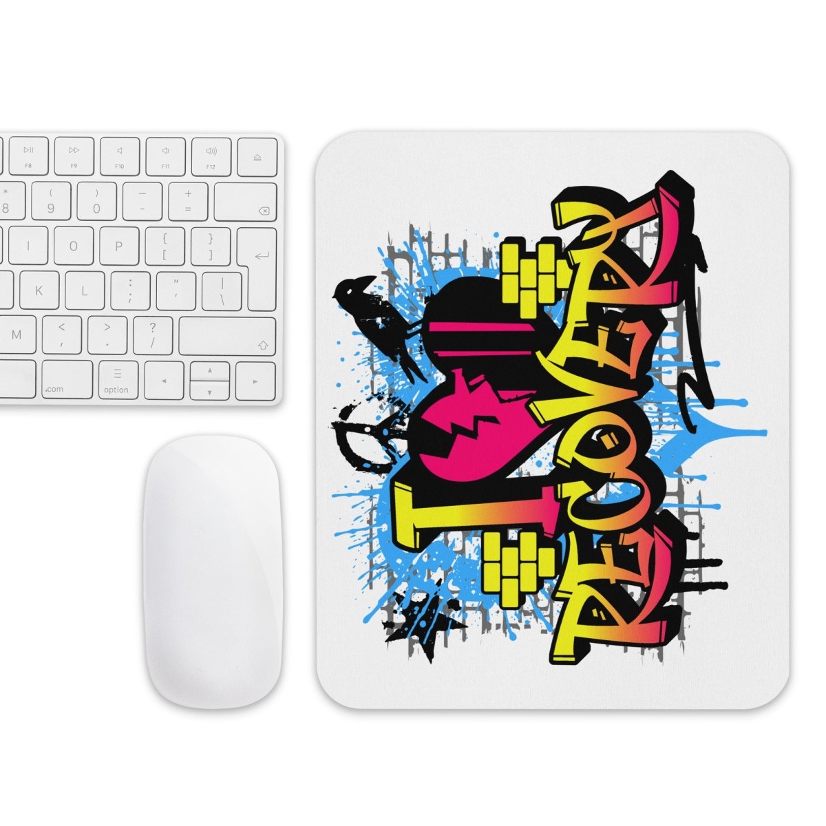 I Heart Recovery Mouse Pad - Cute Heart Design Non-Slip Desk Mat for Office & Gaming - Perfect for Computer Work, Gaming Setups & Home Office Decor