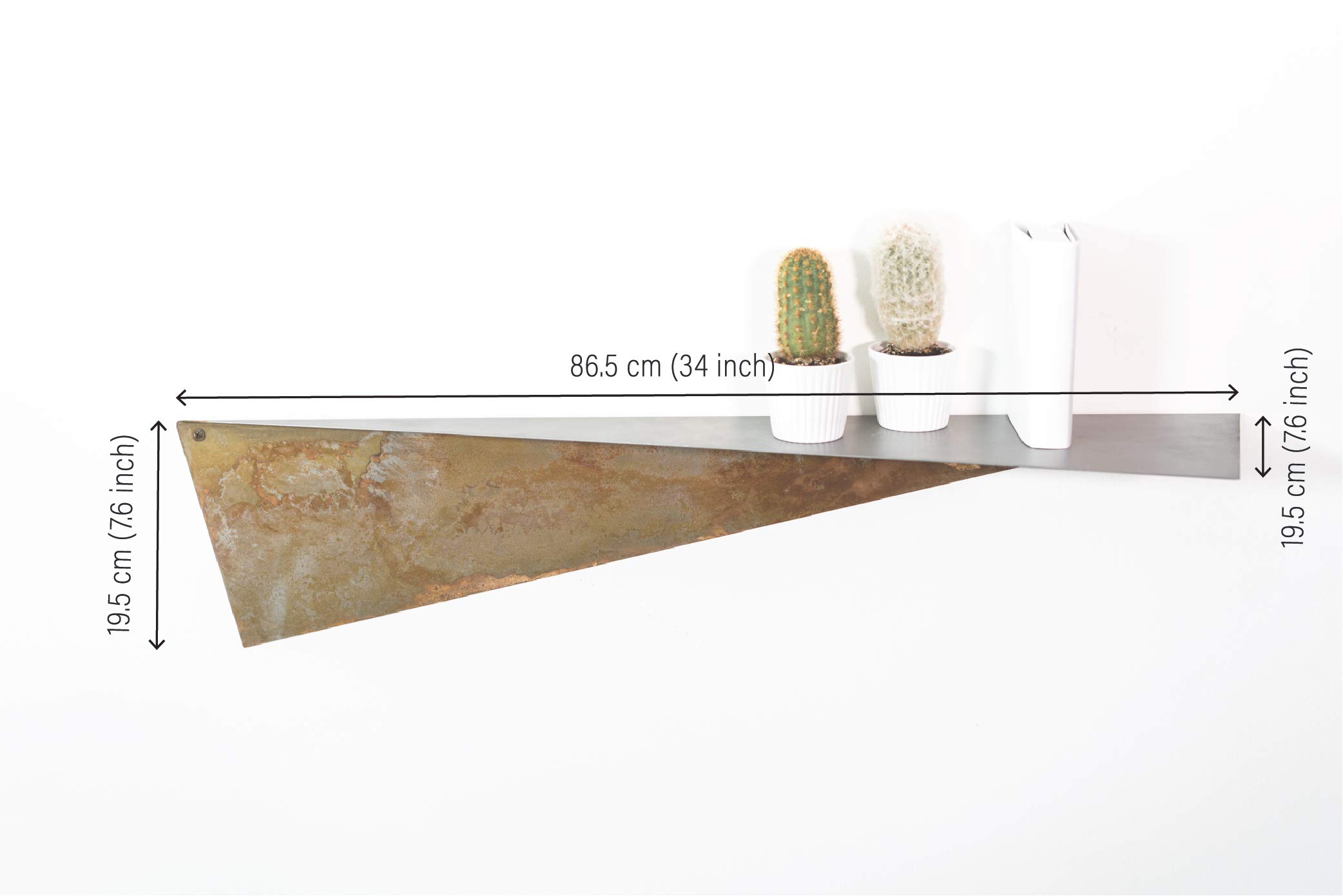 EWART WOODS Geometric Floating Wall Shelf - Handmade Modern Wooden Shelf for Living Room, Bedroom & Office Decor - Wall Mounted Storage & Display Shelf