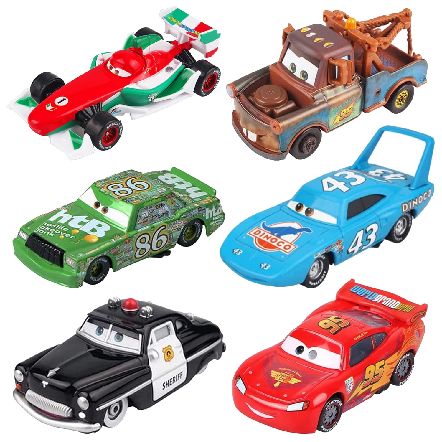 6PCS 1:55 Scale Diecast Toy Cars - The King Sheriff Francesco Model Vehicle Set for Boys & Kids | Perfect for Birthday Gifts, Collecting & Pretend Play