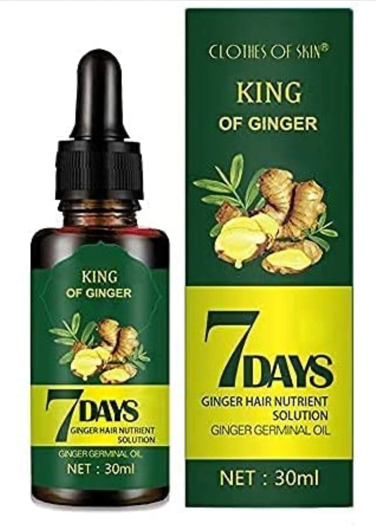 7 Day Hair Growth Treatment - Ginger Serum Essence for Thicker Hair & Scalp Care | Reduce Hair Loss & Stimulate Growth (1 Pack) | Perfect for Men & Women with Thinning Hair at Home or Salon Use