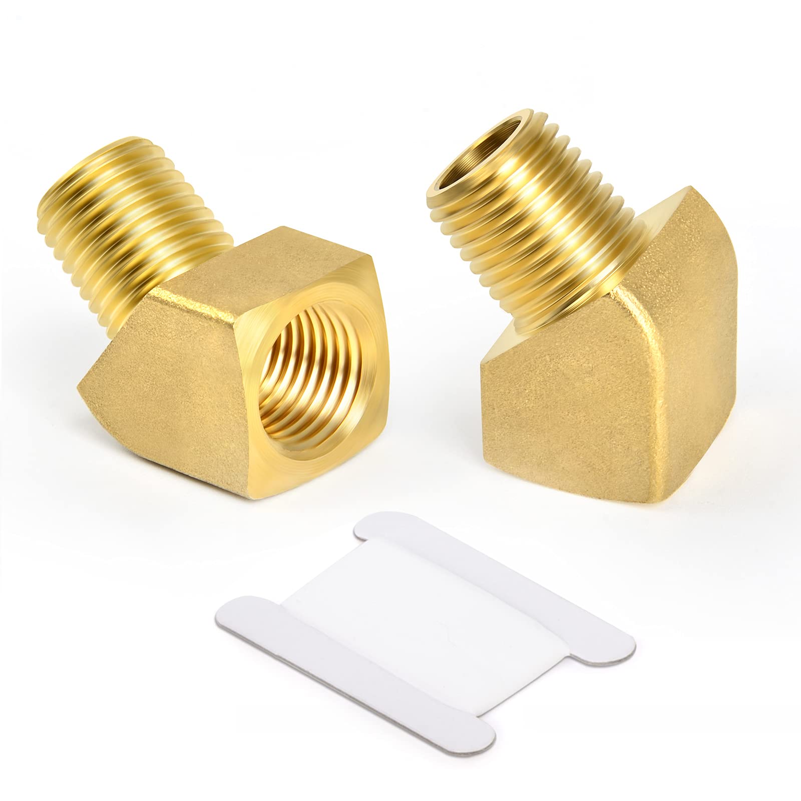 TAISHER 2PCS 45 Degree Barstock Street Elbow, 1/2 Inch NPT Male to Female Brass Pipe Fitting - Perfect for Plumbing, HVAC, and Industrial Applications