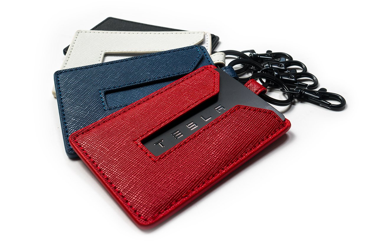 Premium Tesla Key Card Holder Set of 2 (Black & Red) - Compatible with Model 3, Model Y, Model S Long Range/Plaid & Model X - Durable RFID Protection for Valet, Parking & Daily Use