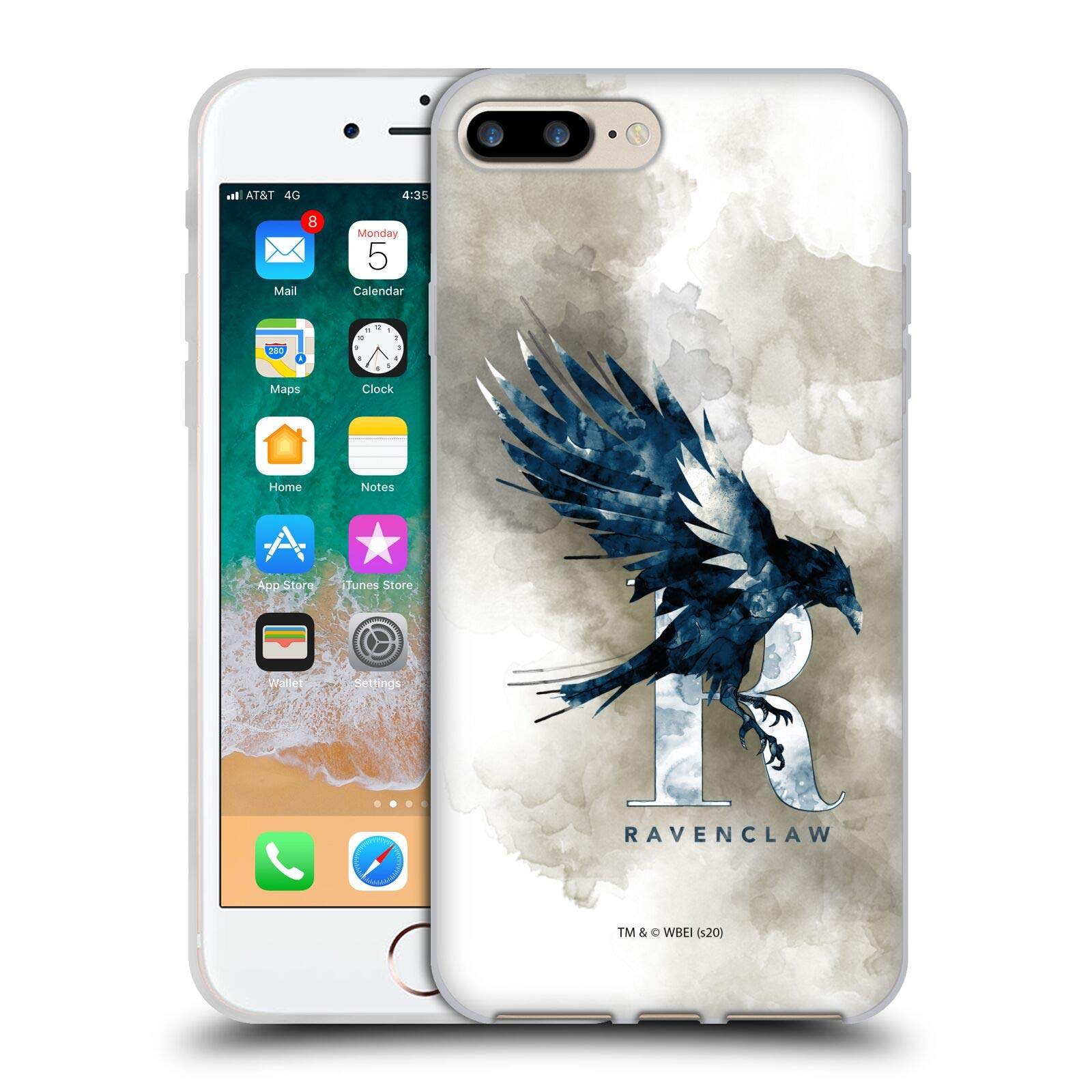 Official Harry Potter Ravenclaw Deathly Hallows XVI Soft Gel Case for iPhone 7 Plus/8 Plus - Licensed Merchandise for Fans & Collectors | Perfect for Cosplay, Gifts, and Everyday Use