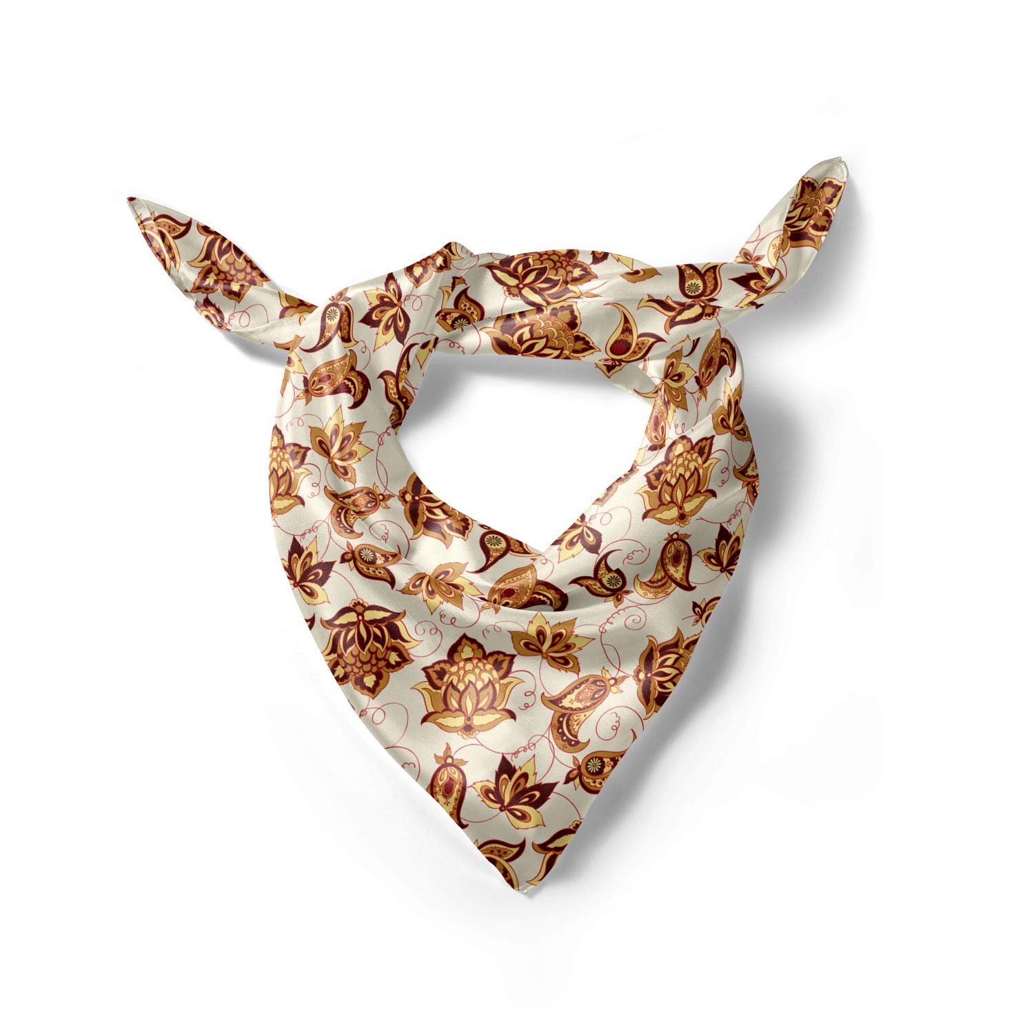 Ambesonne Paisley Hair Scarf - Stylish Floral Print Head Wrap for Women | Perfect for Boho Fashion, Beach Outfits & Everyday Accessories