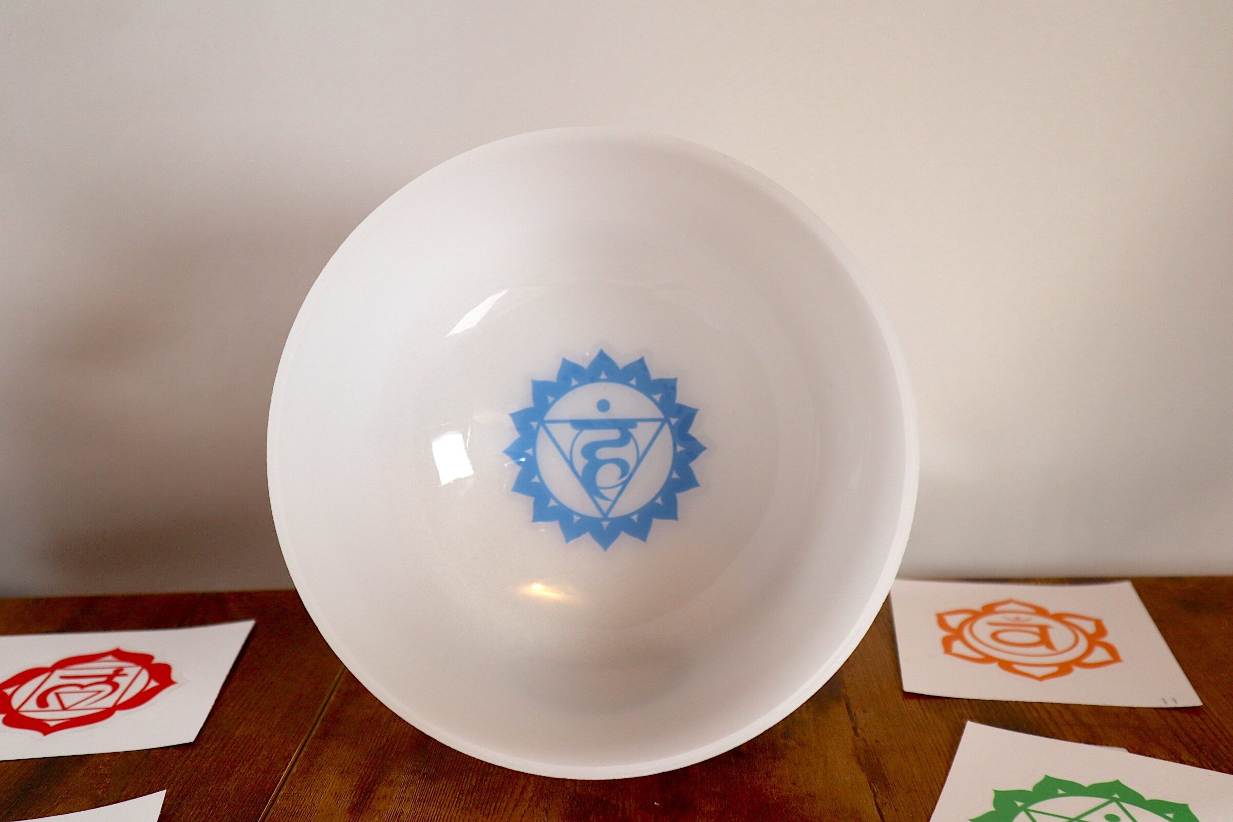 Chakra Engram Decals for Frosted White Singing Bowls - Transform Your 8-Piece Set into Chakra Printed Bowls | Perfect for Meditation, Yoga & Energy Healing Performances