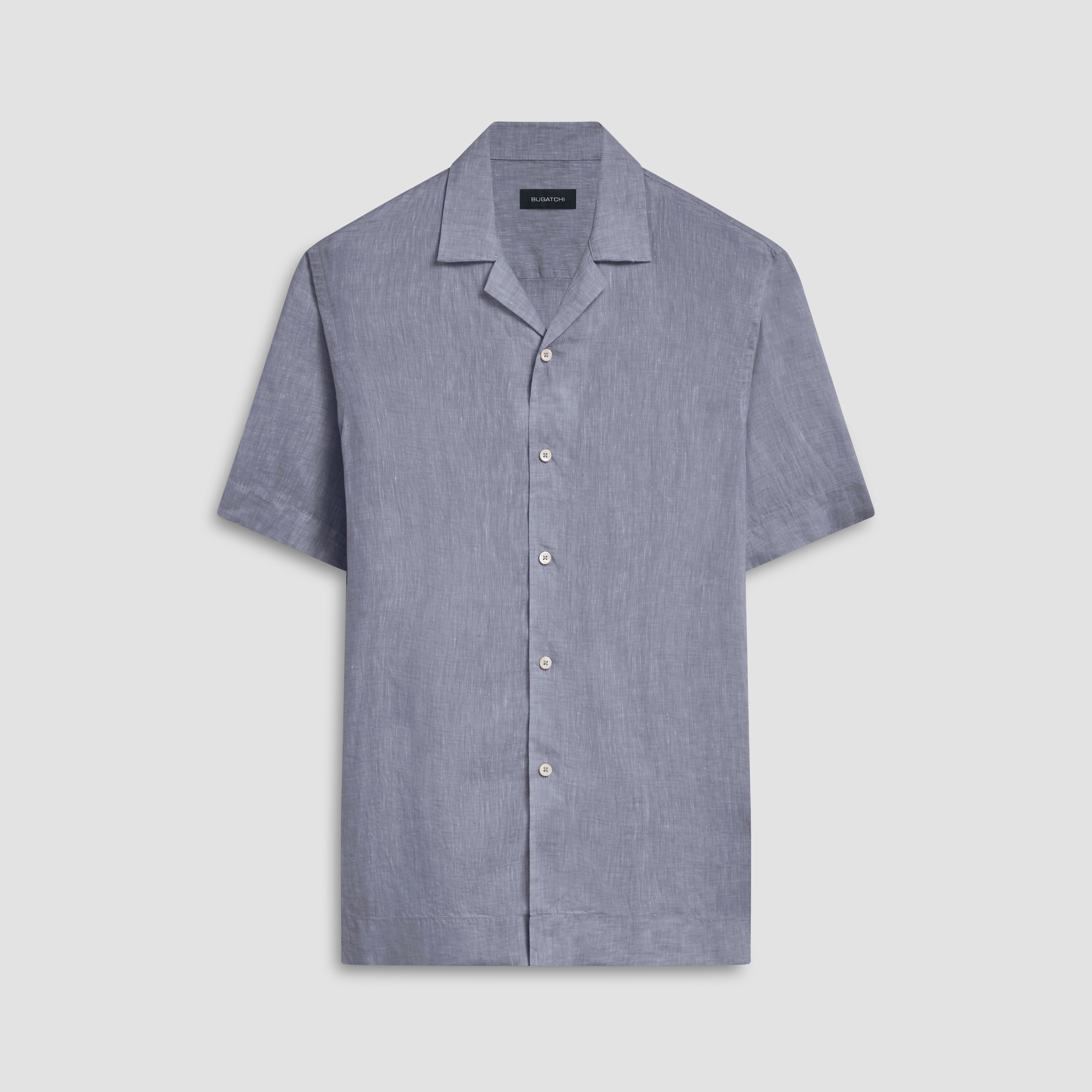 Jackson Men's Solid Short Sleeve Linen Shirt - Breathable Summer Casual Button Down for Outdoor & Office Wear