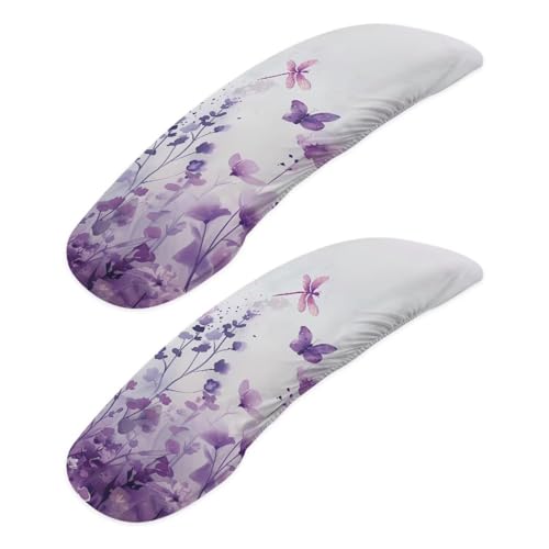 Watercolor Purple Floral Butterfly